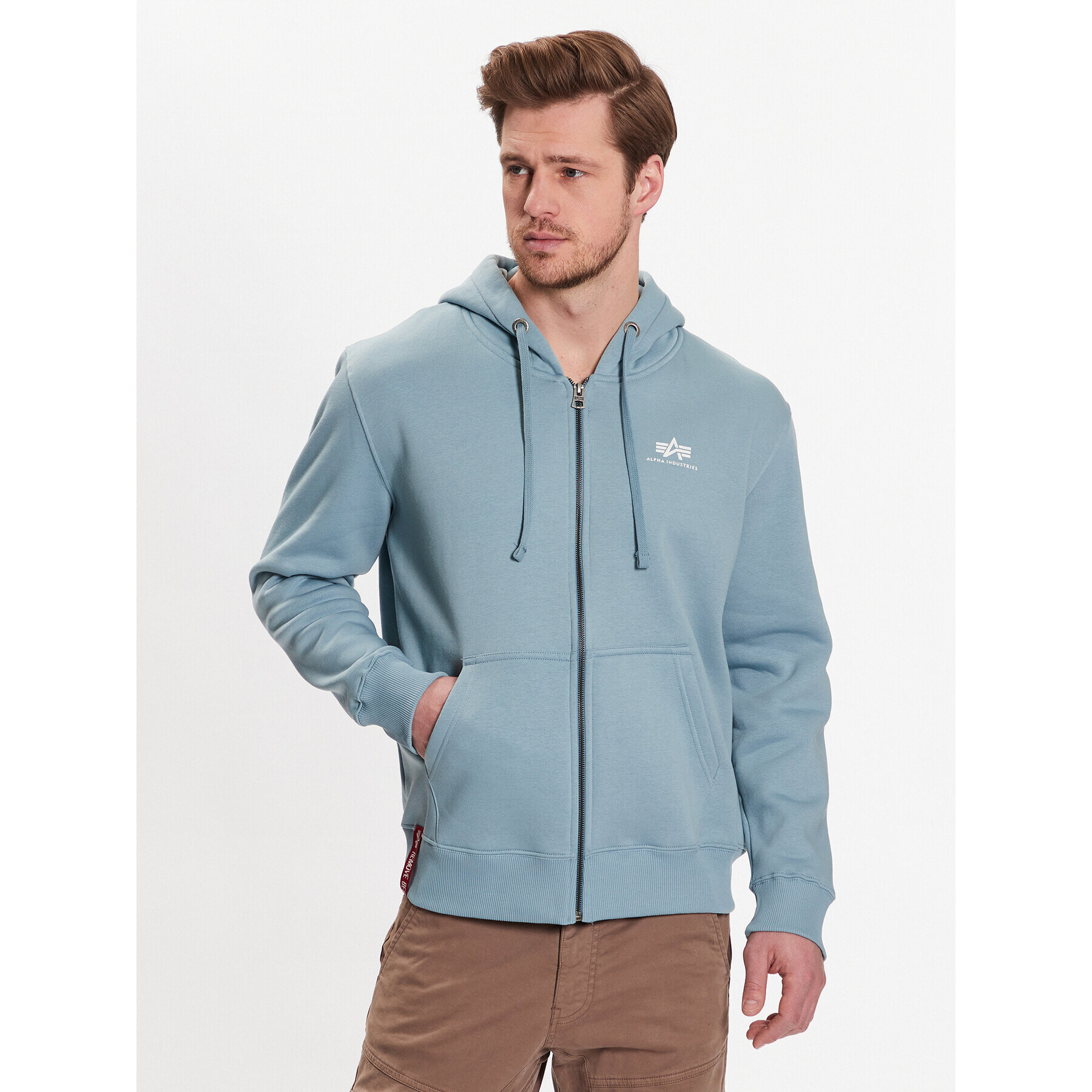 Alpha Industries Mikina Basic Zip 118342 Modrá Regular Fit - Pepit.sk