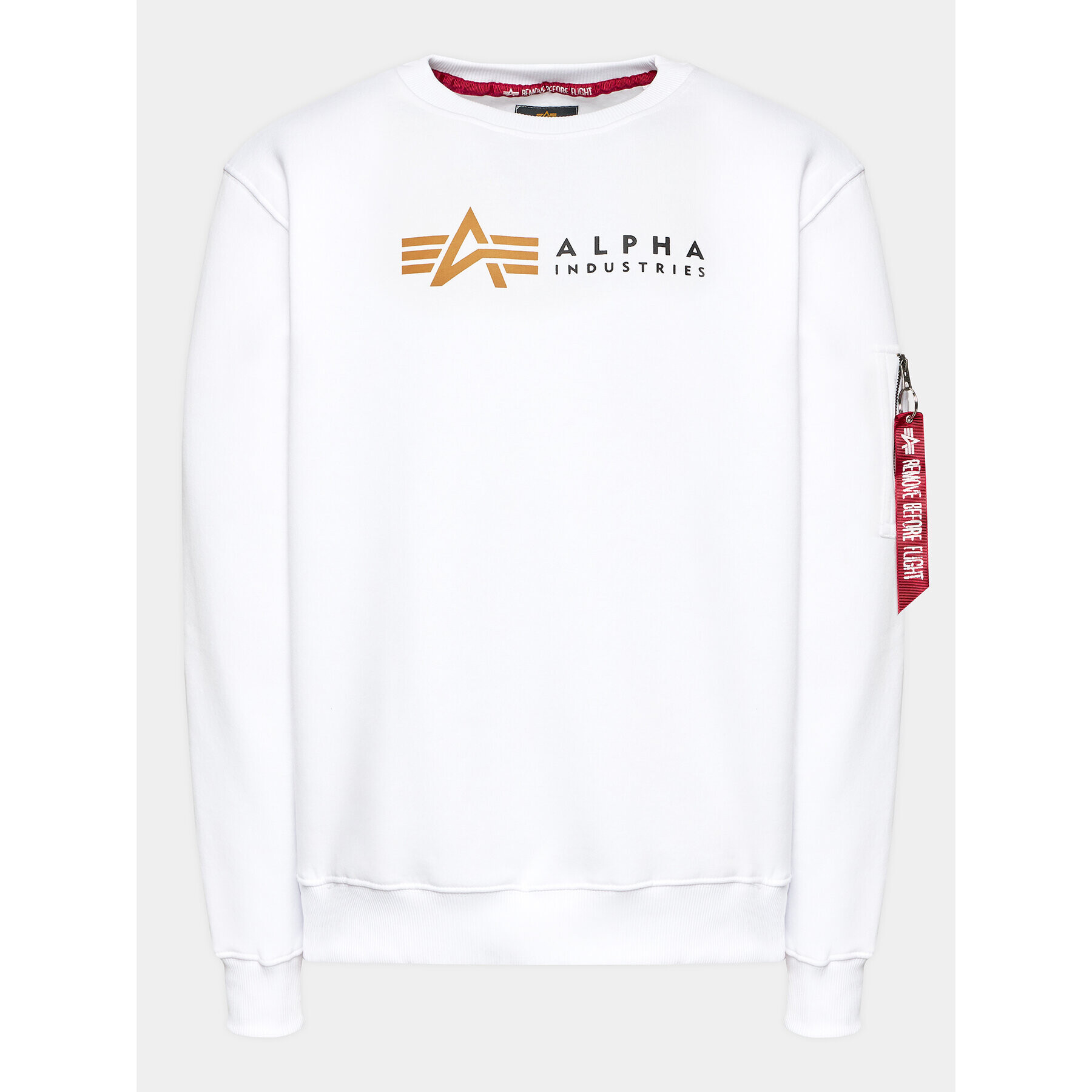 Alpha Industries Mikina Label 118312 Biela Regular Fit - Pepit.sk