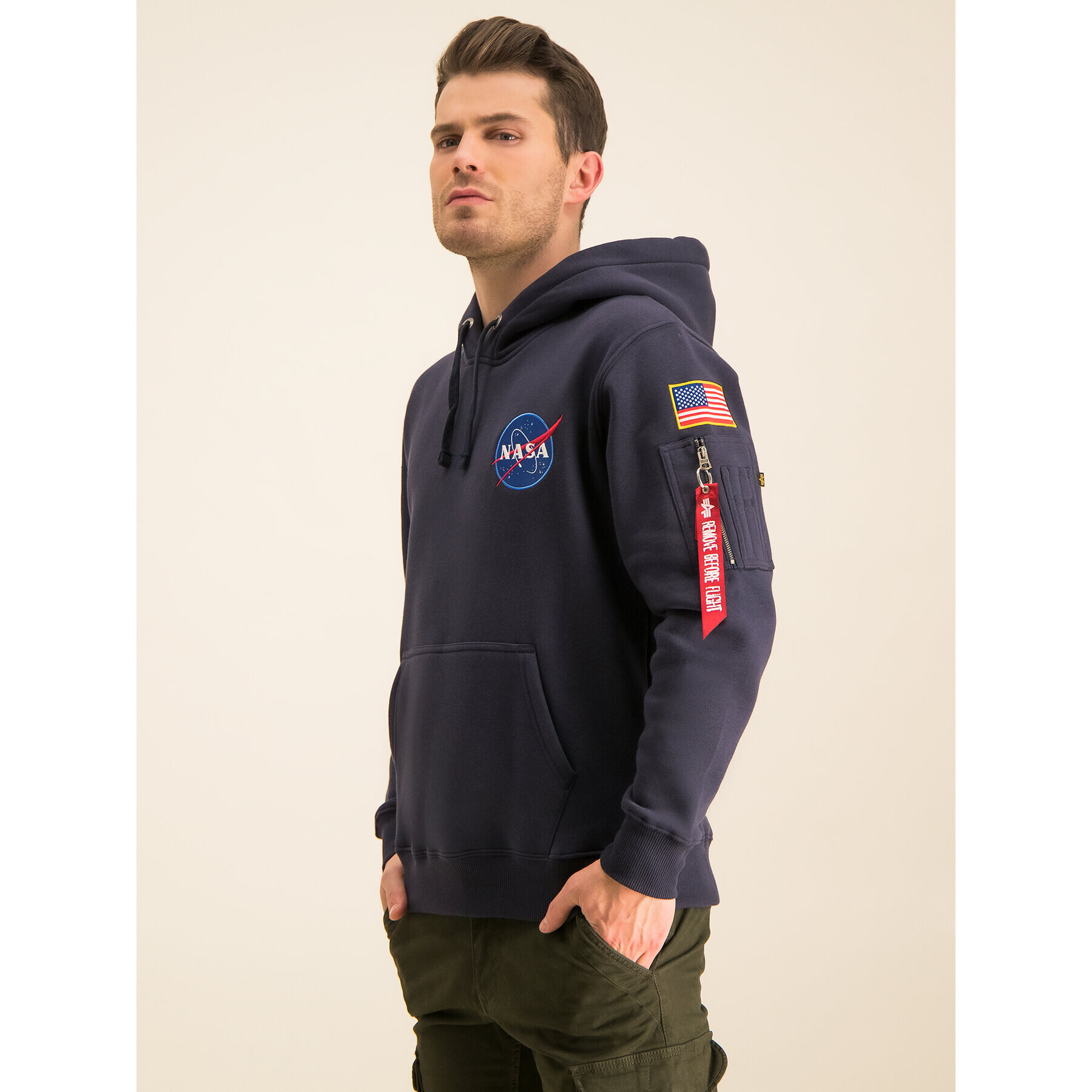 Alpha Industries Mikina Nasa 178317 Tmavomodrá Regular Fit - Pepit.sk