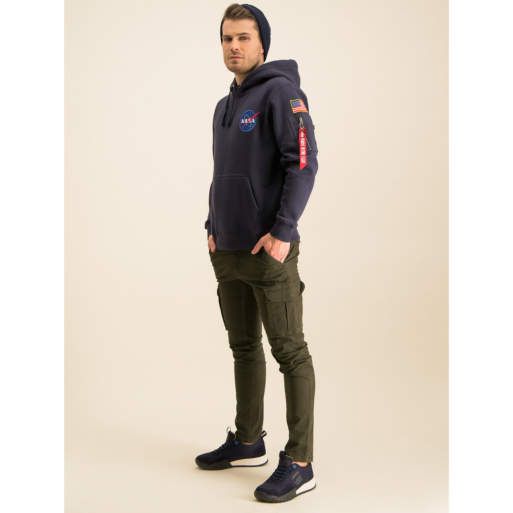 Alpha Industries Mikina Nasa 178317 Tmavomodrá Regular Fit - Pepit.sk