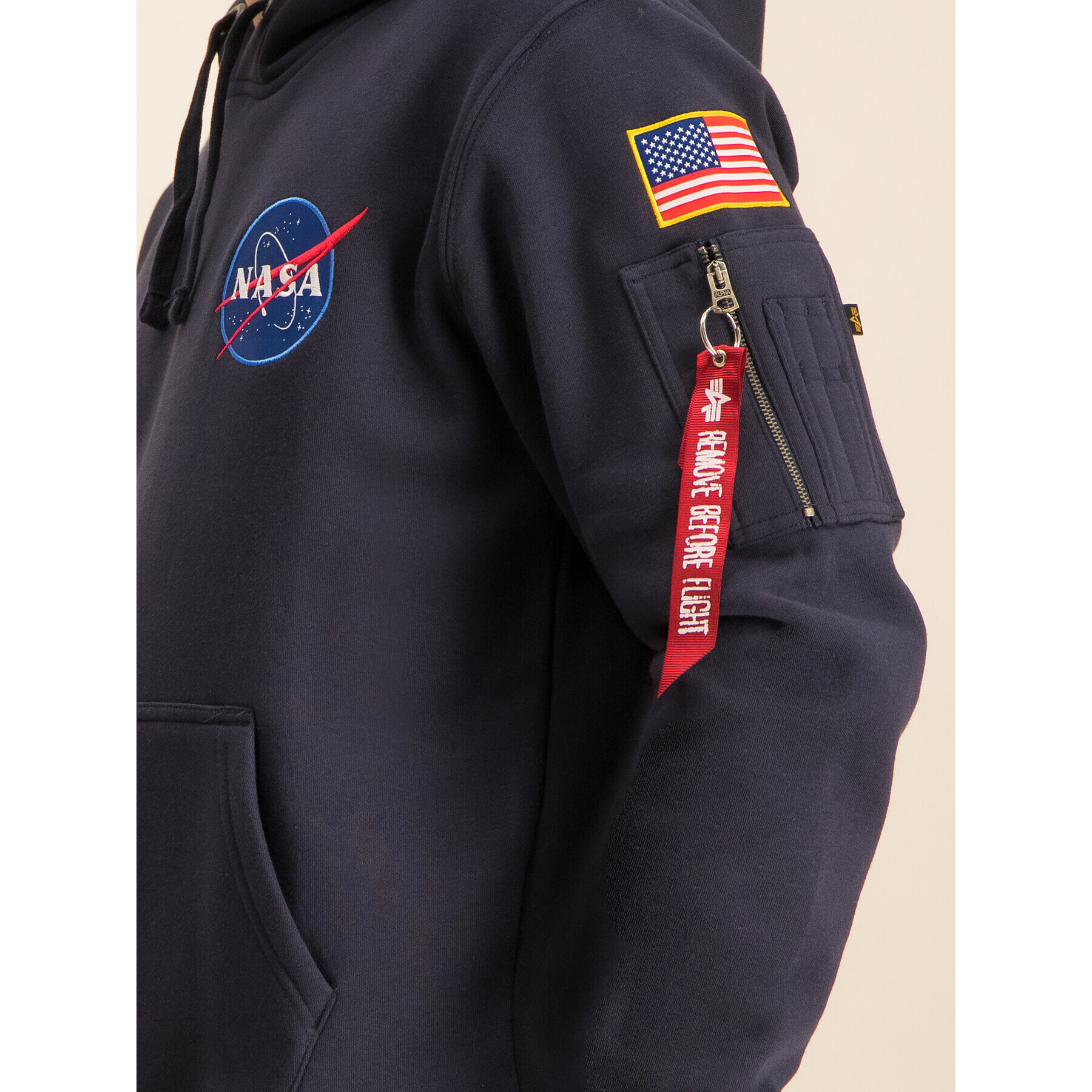 Alpha Industries Mikina Nasa 178317 Tmavomodrá Regular Fit - Pepit.sk