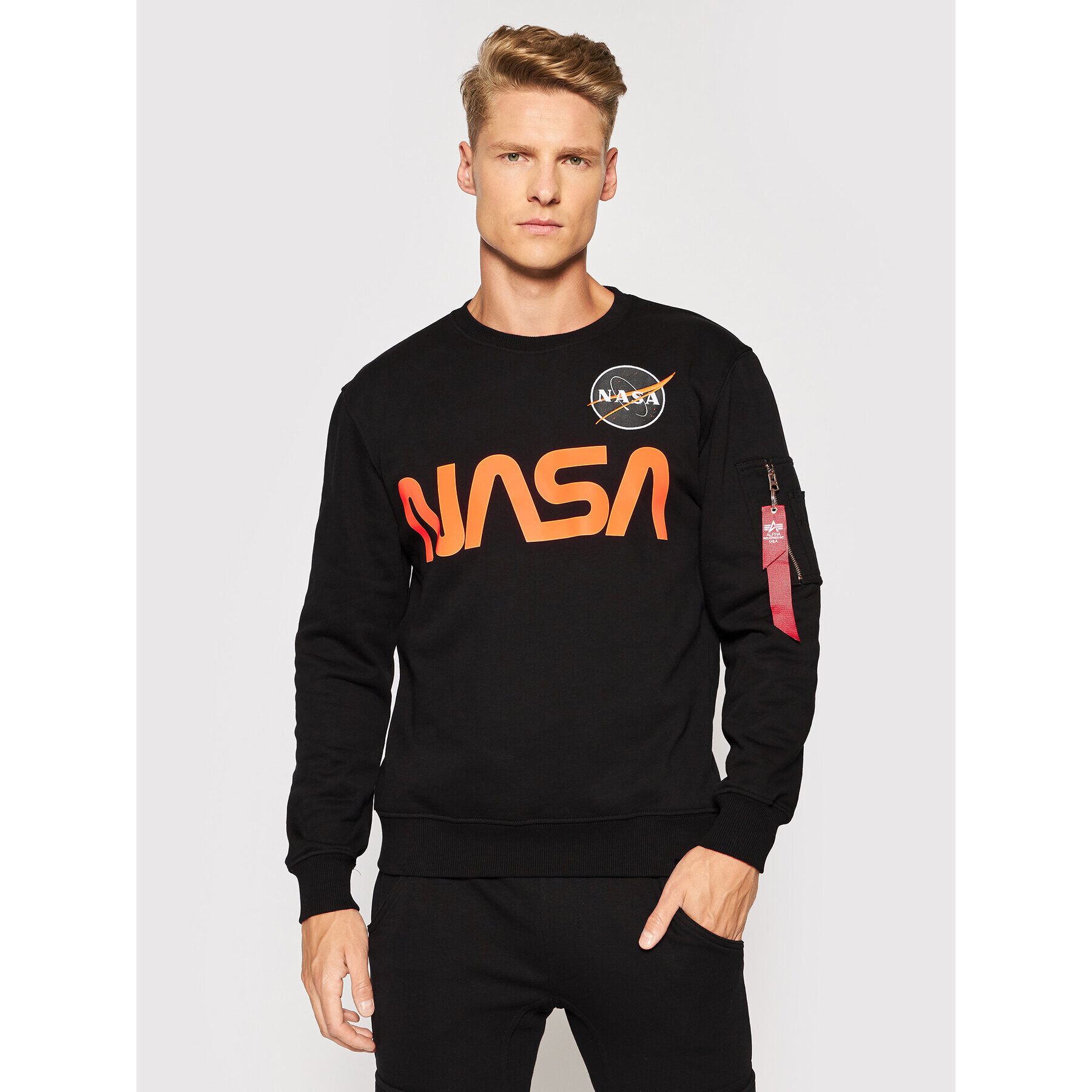 Alpha Industries Mikina NASA Reflective 178309 Čierna Regular Fit - Pepit.sk