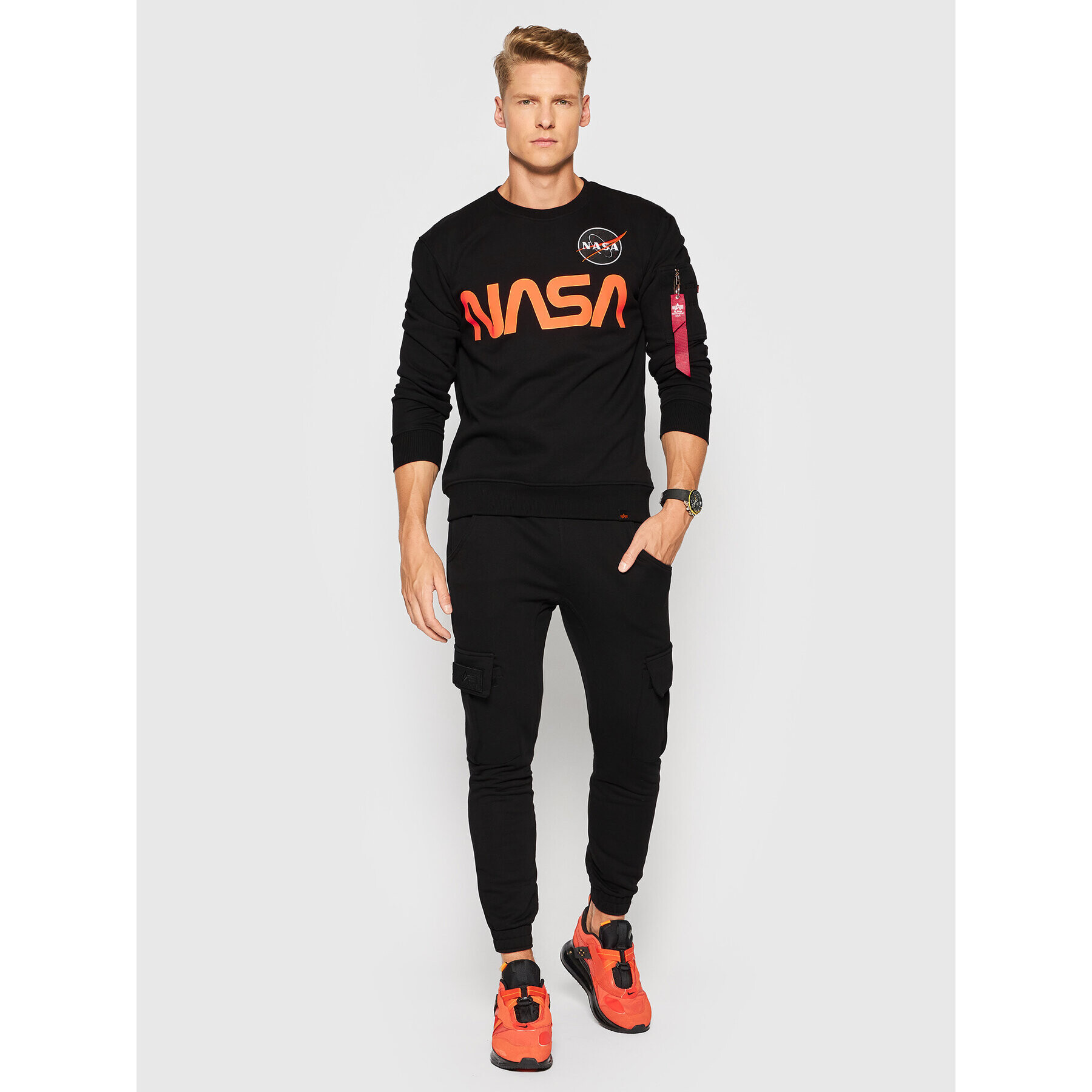 Alpha Industries Mikina NASA Reflective 178309 Čierna Regular Fit - Pepit.sk