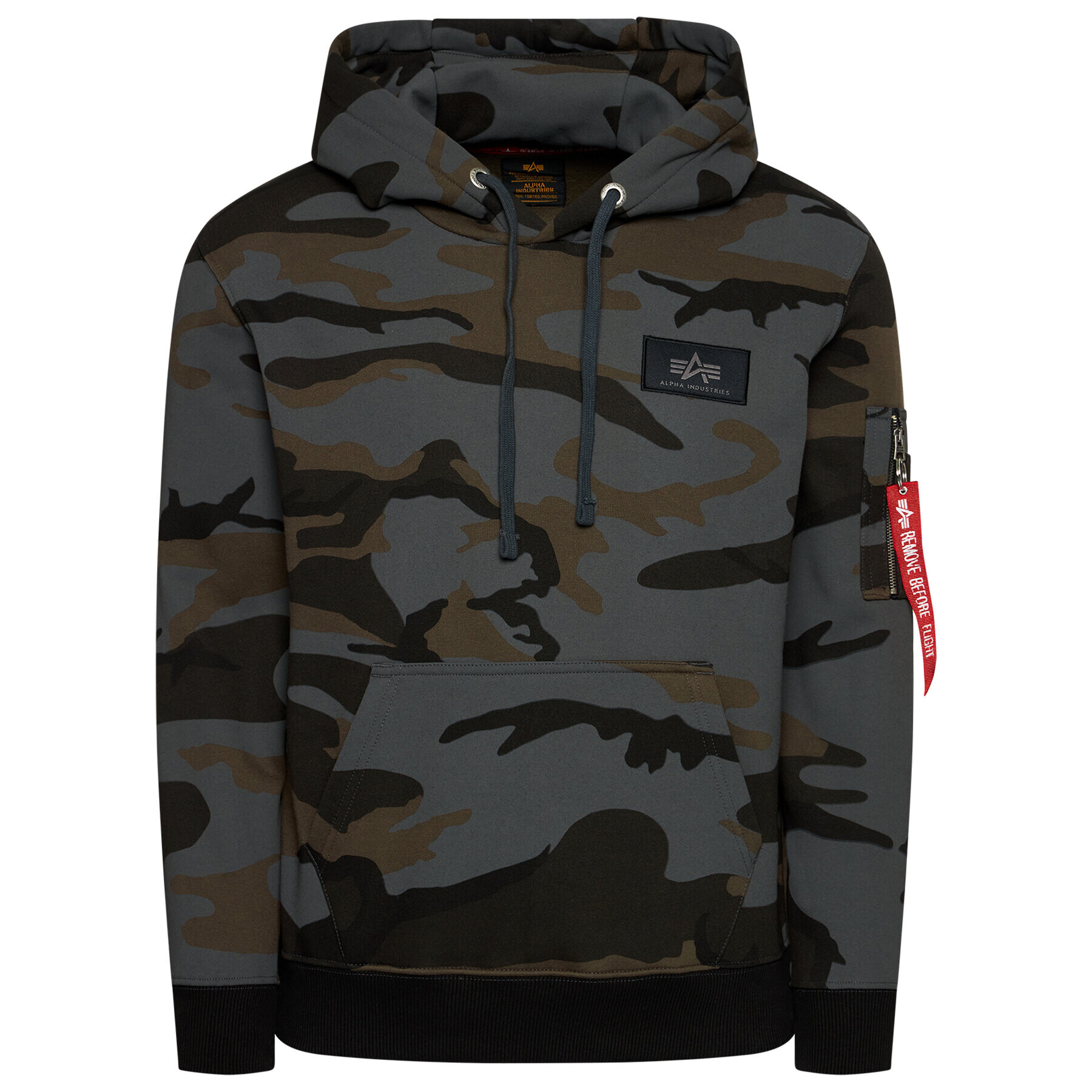 Alpha Industries Mikina Print Camo 178318C Sivá Regular Fit - Pepit.sk