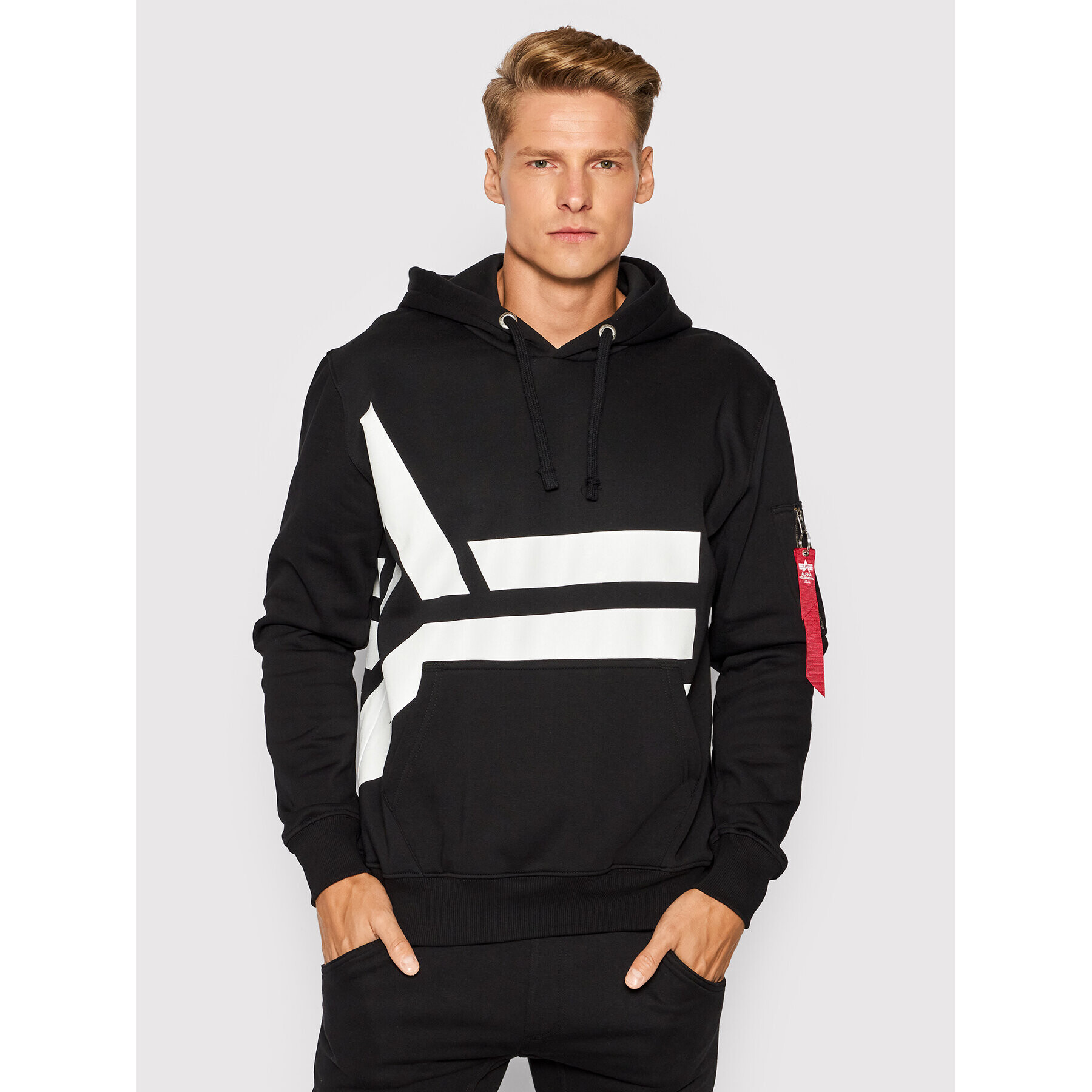 Alpha Industries Mikina Side Logo 118339 Čierna Regular Fit - Pepit.sk