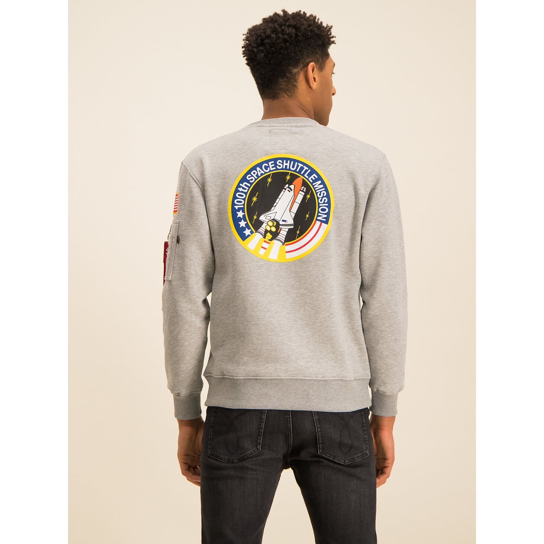 Alpha Industries Mikina Space Shuttle 178307 Sivá Regular Fit - Pepit.sk