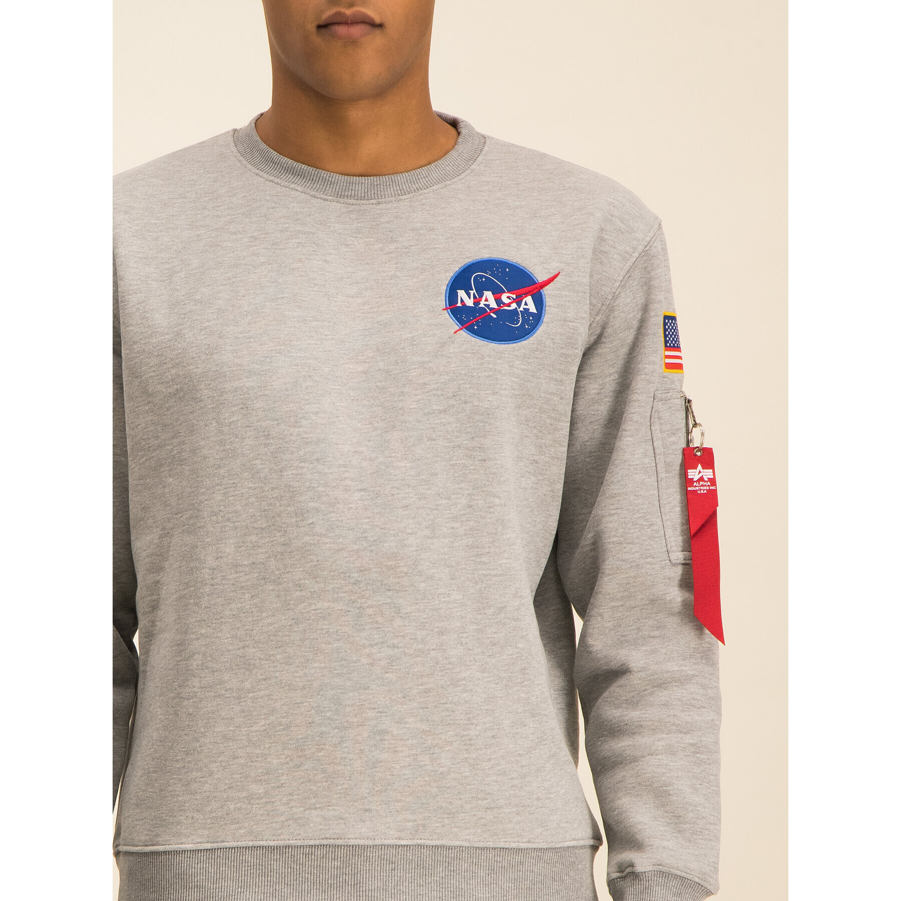 Alpha Industries Mikina Space Shuttle 178307 Sivá Regular Fit - Pepit.sk