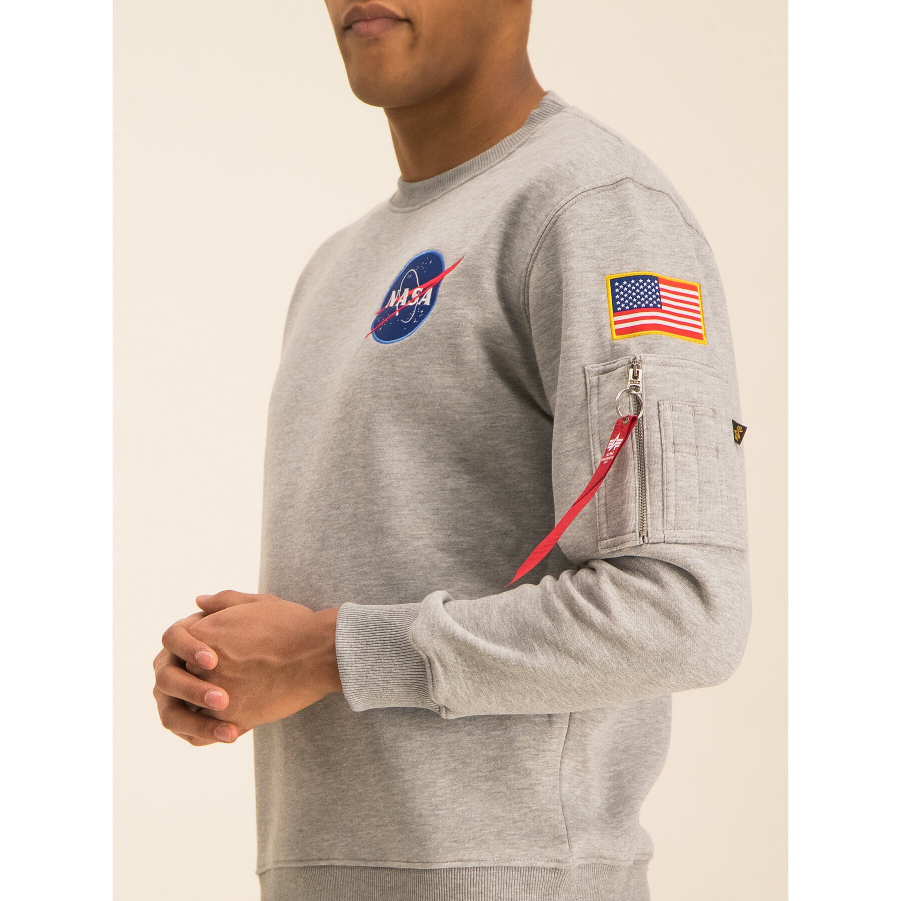 Alpha Industries Mikina Space Shuttle 178307 Sivá Regular Fit - Pepit.sk