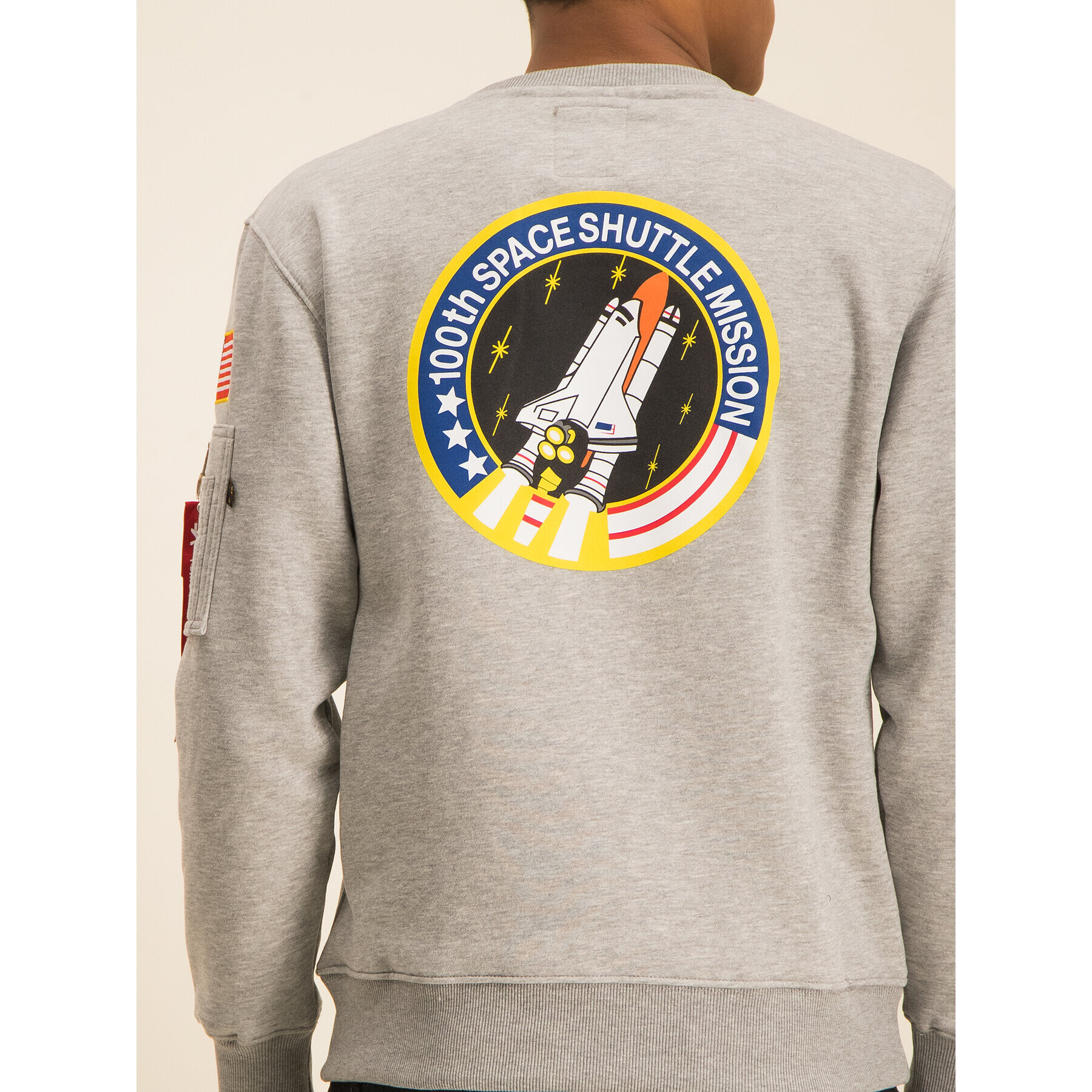 Alpha Industries Mikina Space Shuttle 178307 Sivá Regular Fit - Pepit.sk