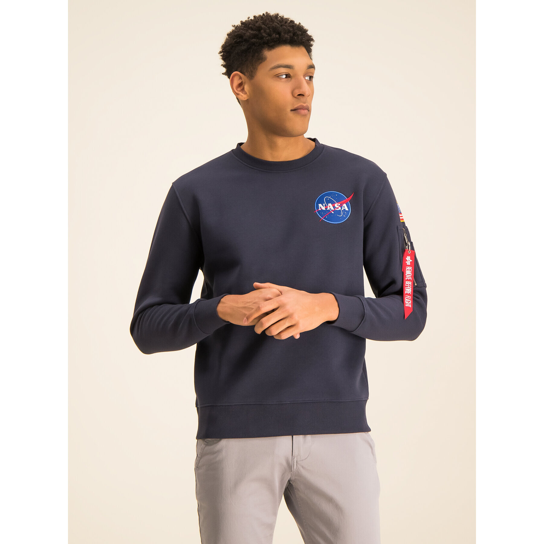 Alpha Industries Mikina Space Shuttle 178307 Tmavomodrá Regular Fit - Pepit.sk