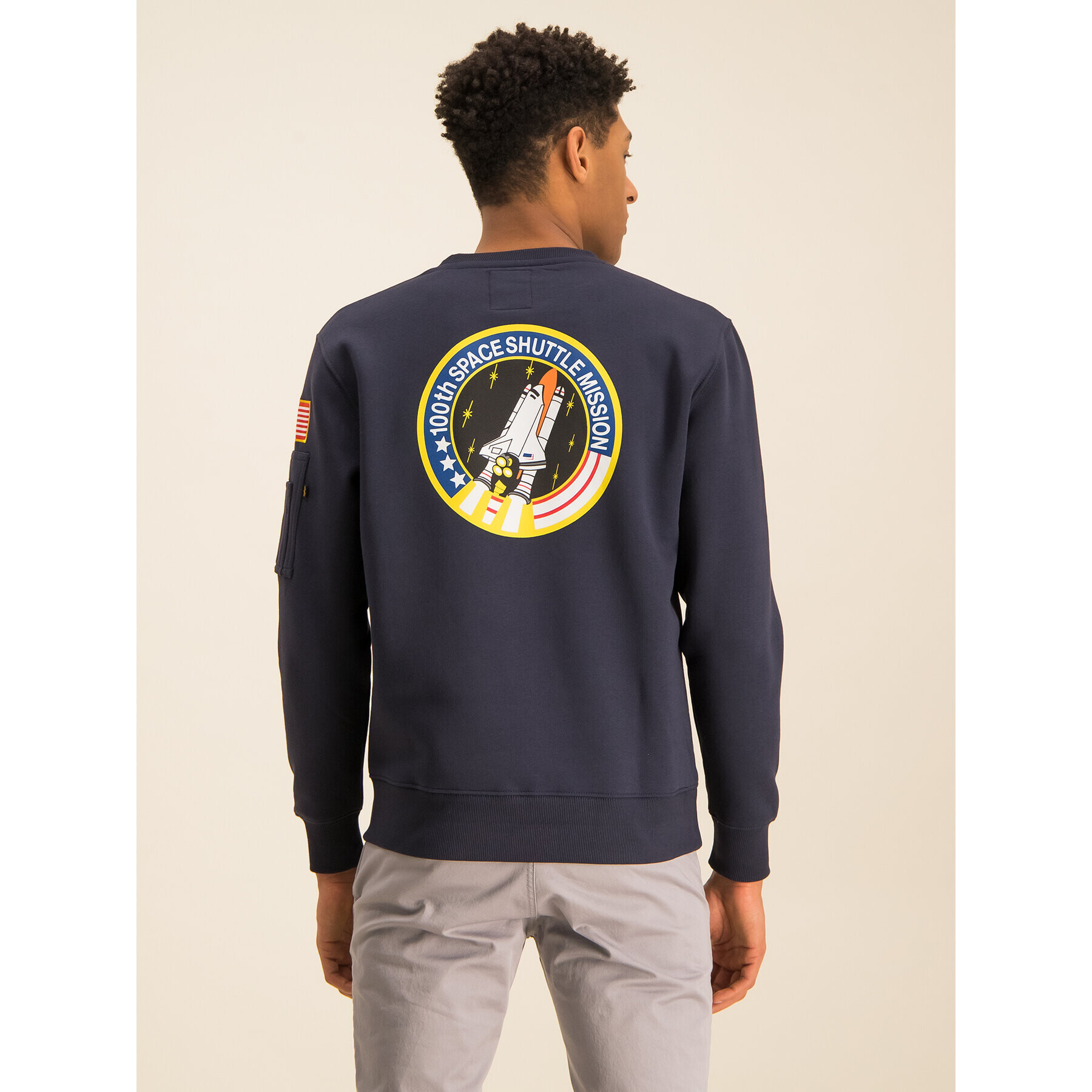 Alpha Industries Mikina Space Shuttle 178307 Tmavomodrá Regular Fit - Pepit.sk