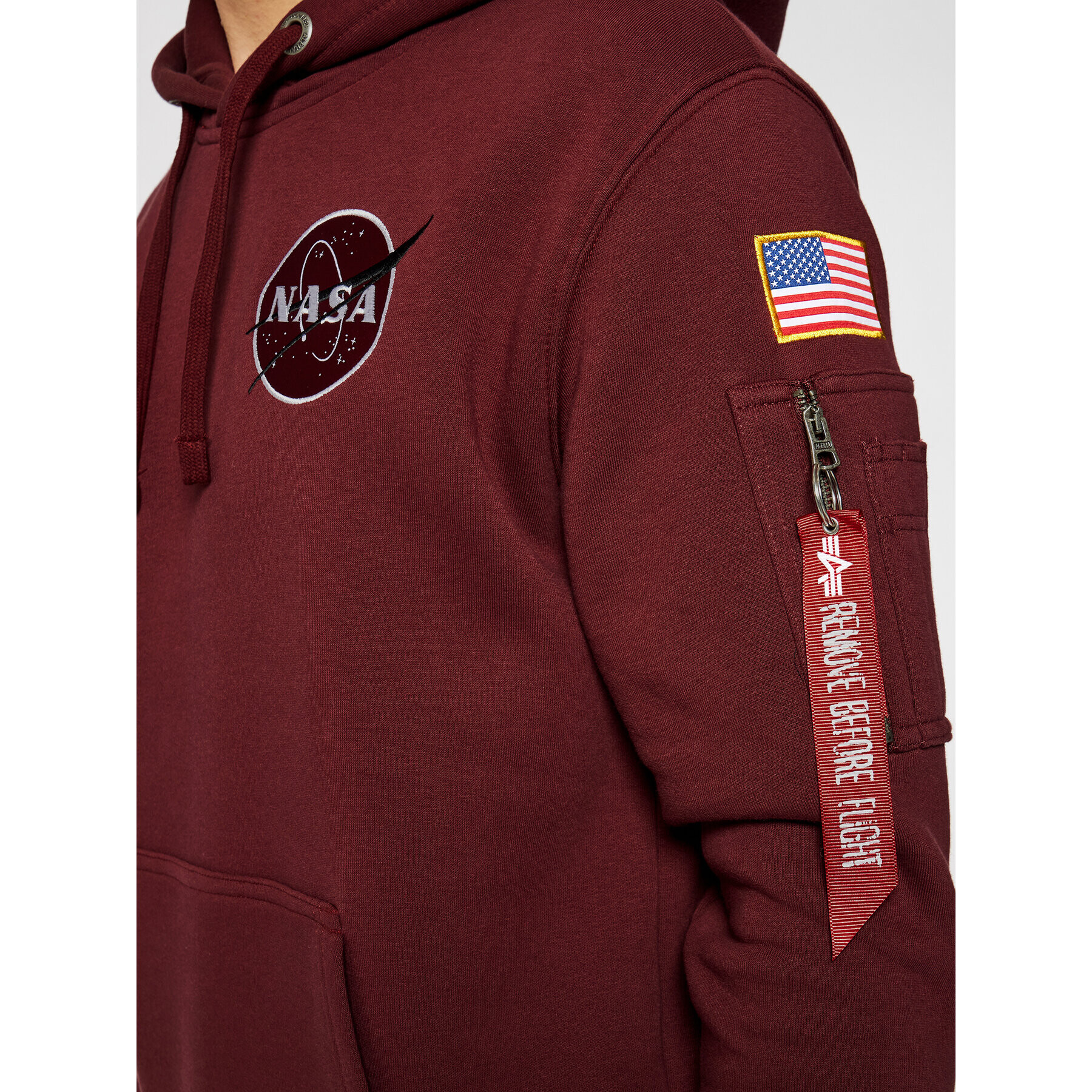 Alpha Industries Mikina Space Shuttle 178317 Bordová Regular Fit - Pepit.sk