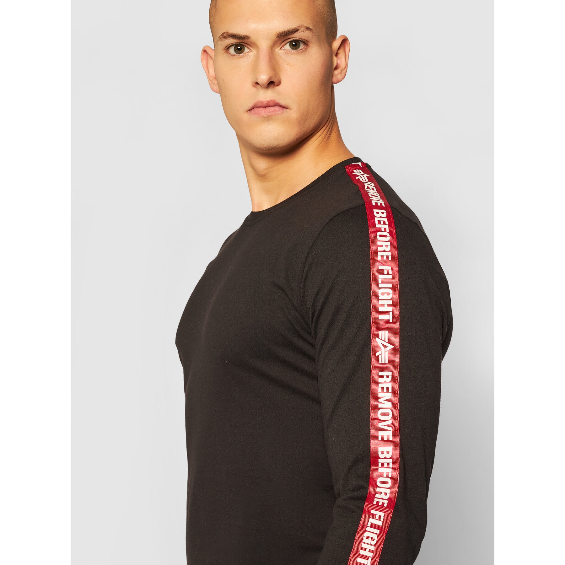 Alpha Industries S dlhými rukávmi Rbf Tape 198523 Čierna Regular Fit - Pepit.sk