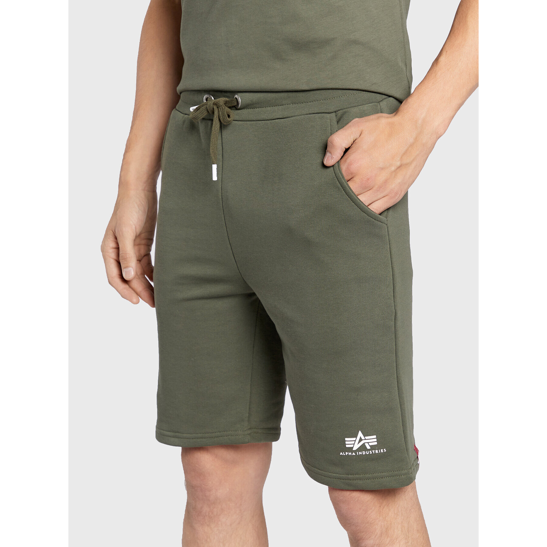 Alpha Industries Športové kraťasy Basic 116363 Zelená Regular Fit - Pepit.sk