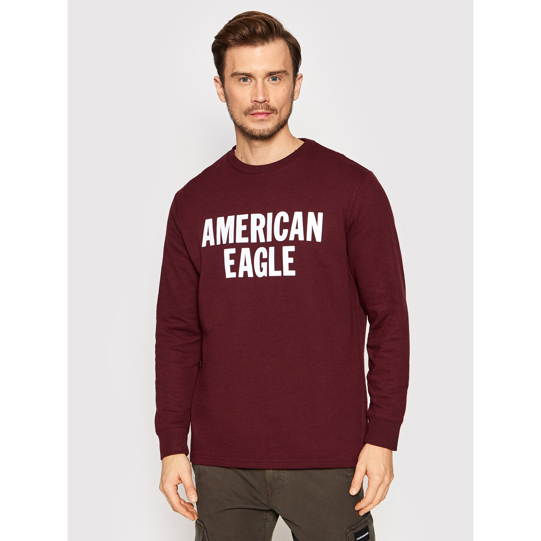 American Eagle Sveter 016-1175-5045 Bordová Standard Fit - Pepit.sk