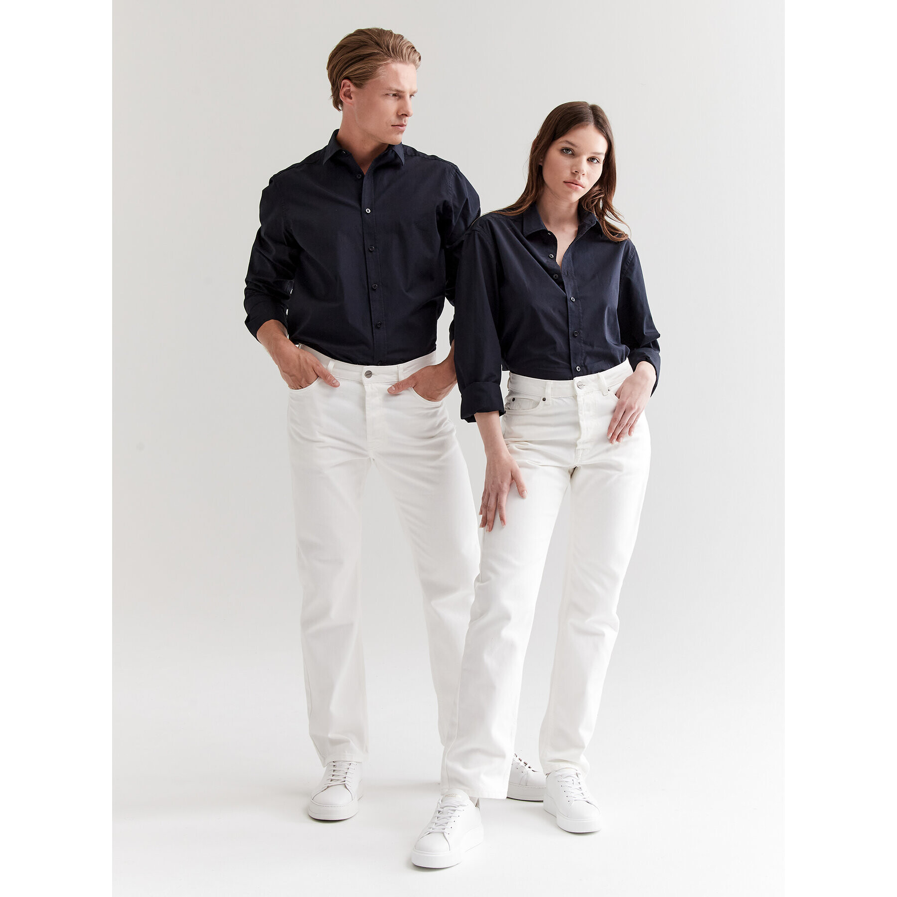 Americanos Džínsy Unisex Delaware Biela Straight Leg - Pepit.sk