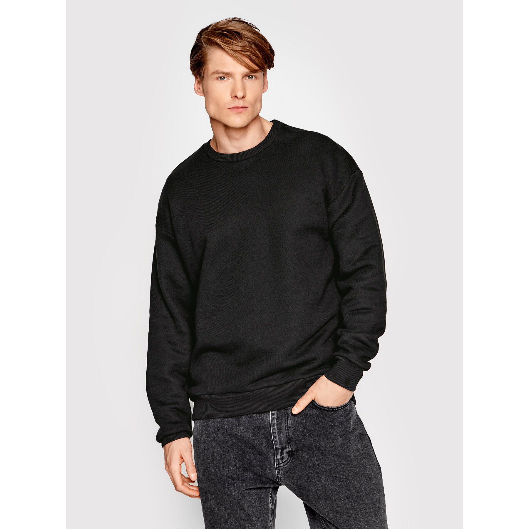 Americanos Mikina Unisex Portland Crewneck Čierna Relaxed Fit - Pepit.sk