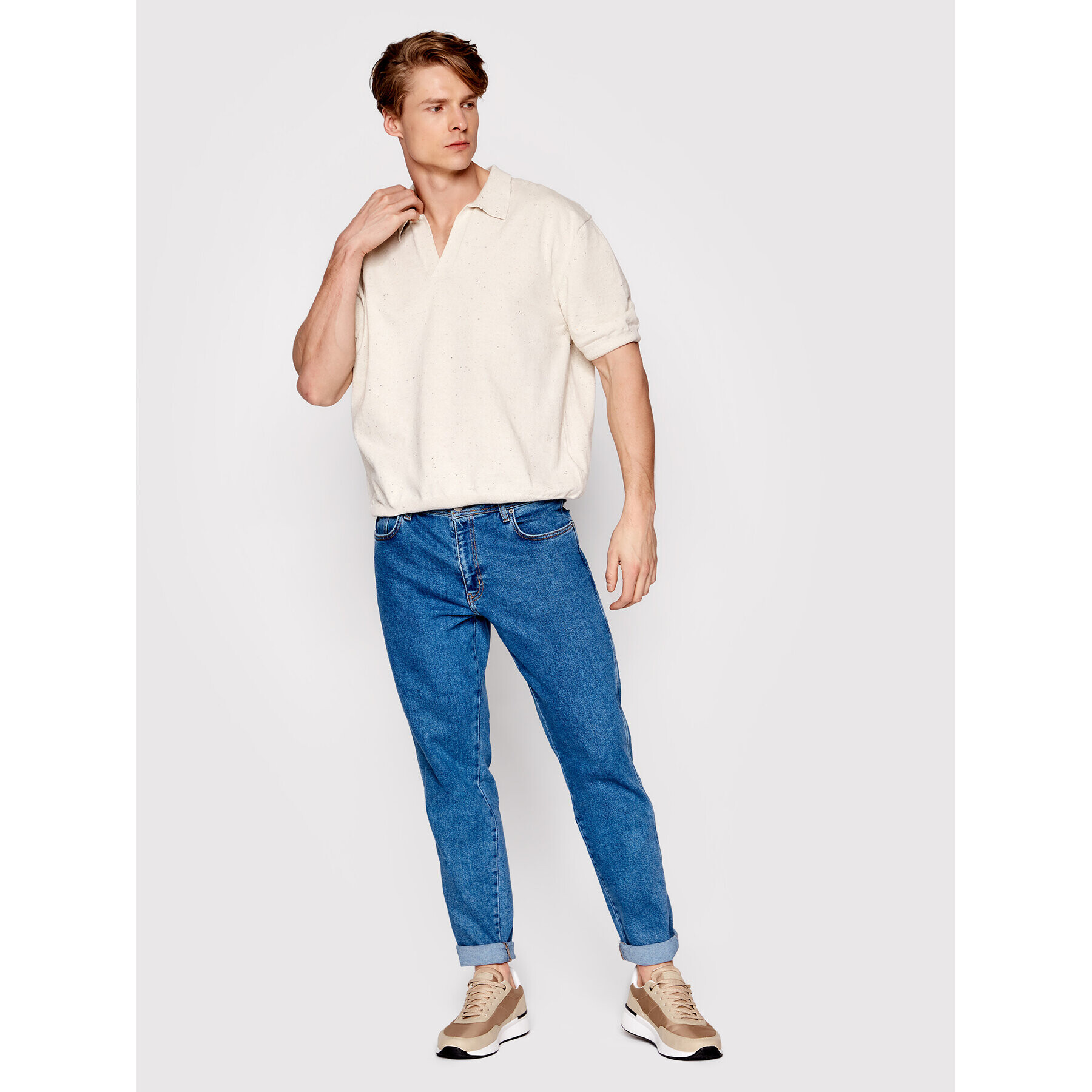 Americanos Polokošeľa Unisex Panama Biela Relaxed Fit - Pepit.sk