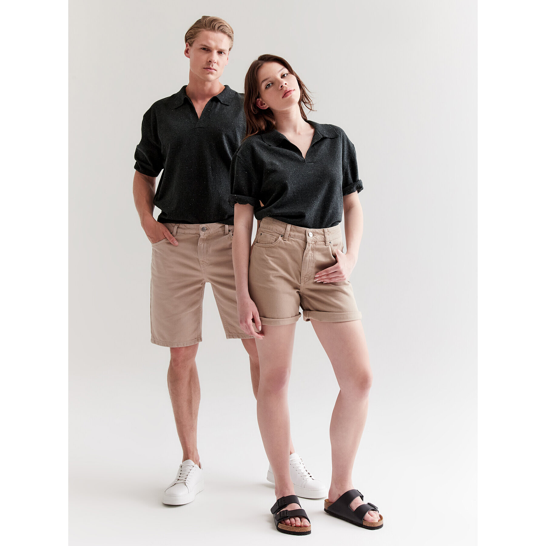 Americanos Polokošeľa Unisex Panama Čierna Relaxed Fit - Pepit.sk