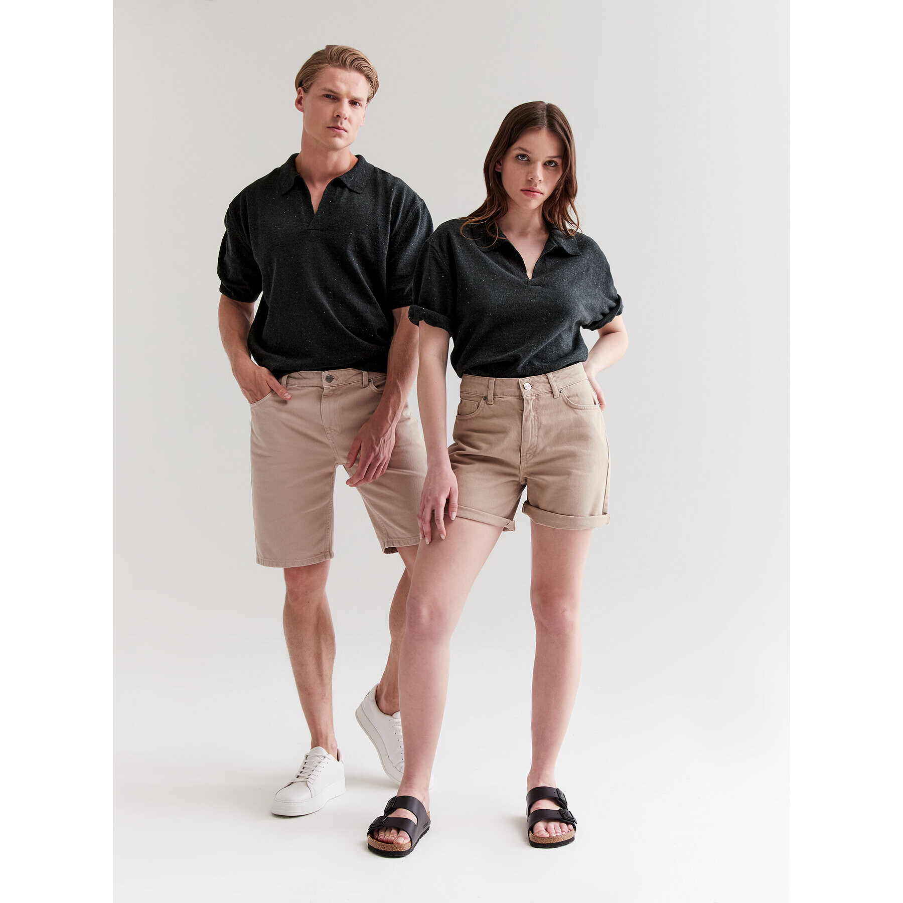 Americanos Polokošeľa Unisex Panama Čierna Relaxed Fit - Pepit.sk