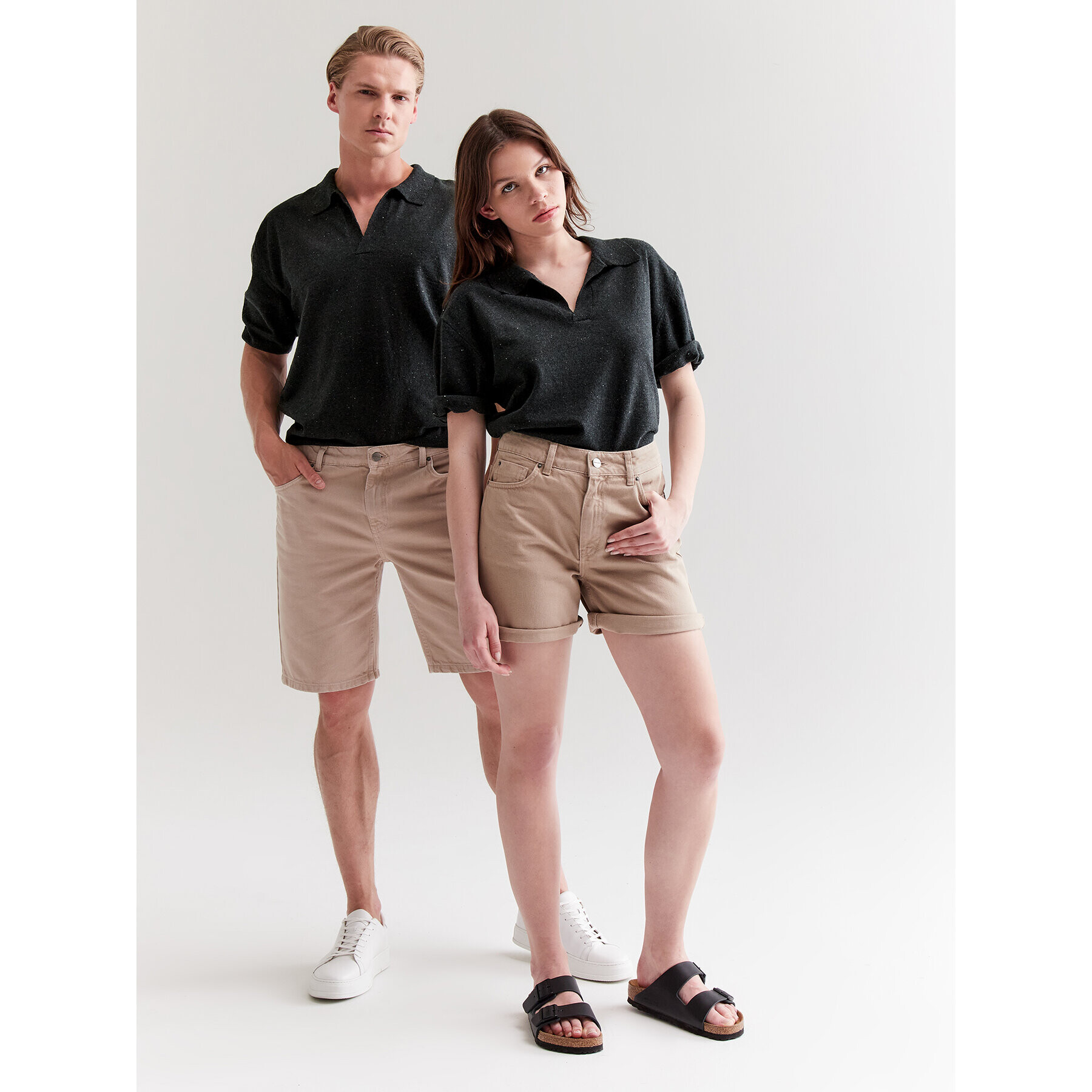 Americanos Polokošeľa Unisex Panama Čierna Relaxed Fit - Pepit.sk