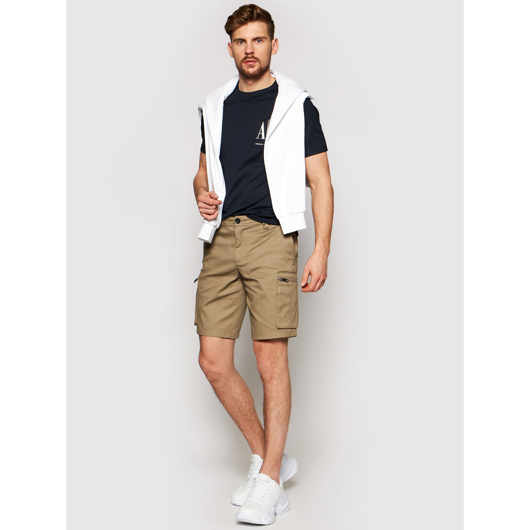 Armani Exchange Bavlnené šortky 8NZS64 ZN86Z 1742 Hnedá Regular Fit - Pepit.sk