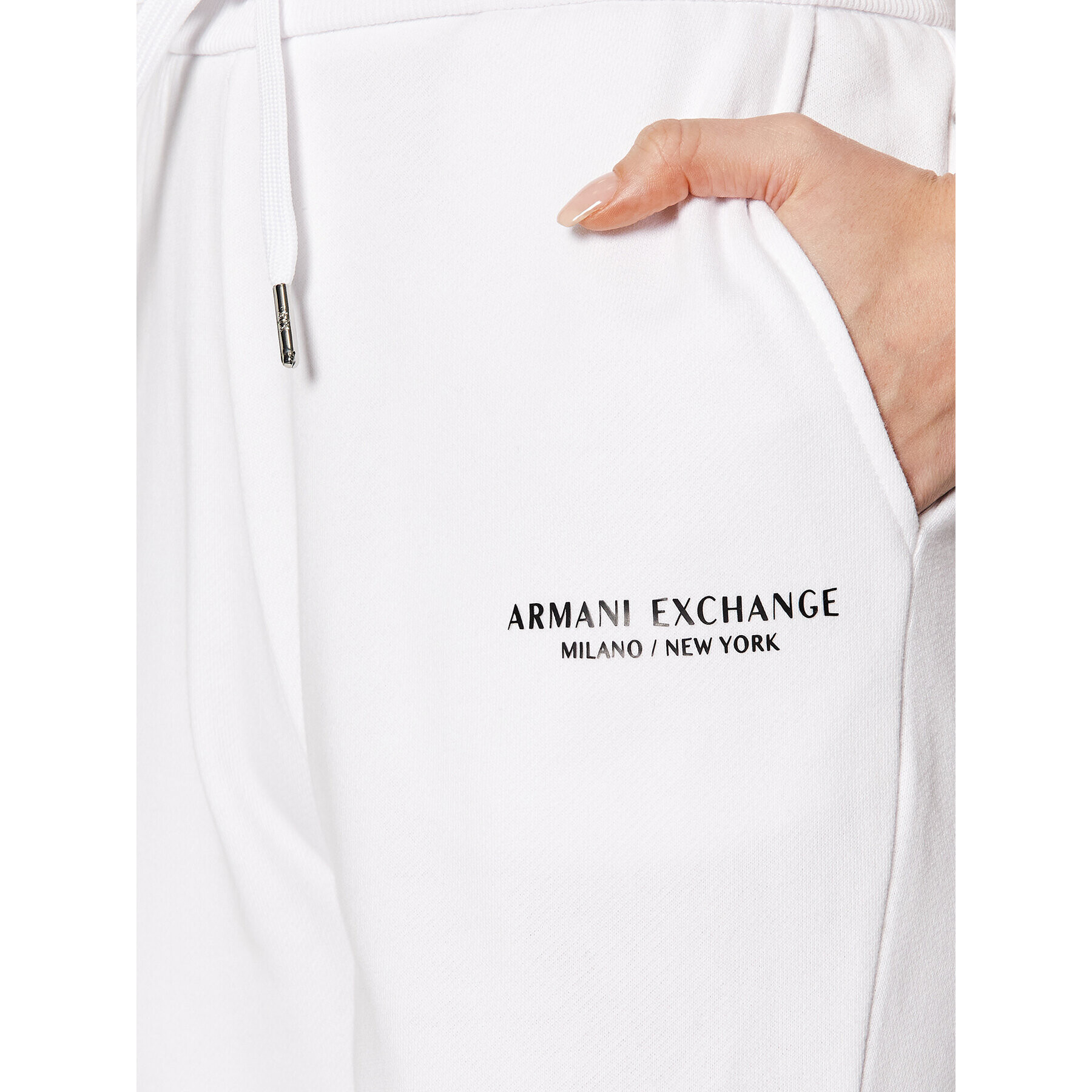 Armani Exchange Teplákové nohavice 8NYPBA YJE5Z 1100 Biela Regular Fit - Pepit.sk