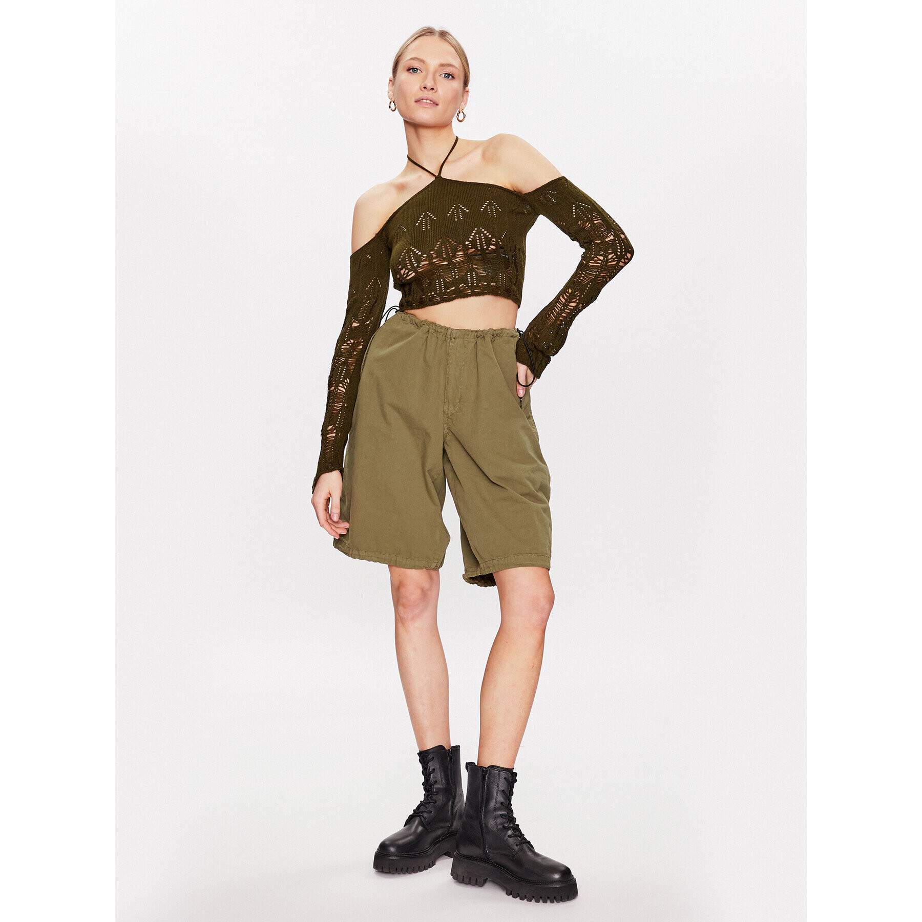 BDG Urban Outfitters Bavlnené šortky BDG BAGGY LONGLINE SHORT 76476506 Zelená Regular Fit - Pepit.sk