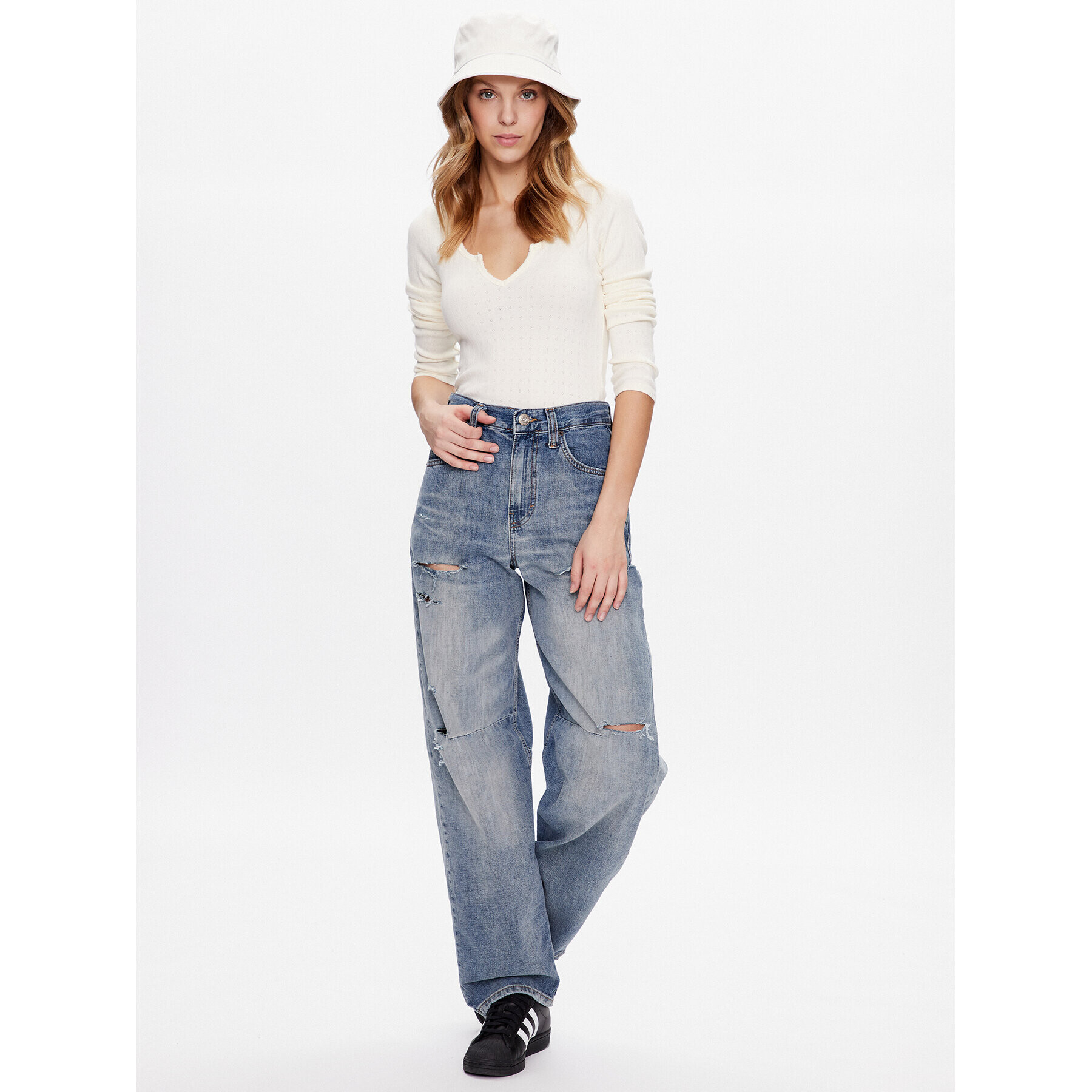 BDG Urban Outfitters Džínsy BDG LOGAN CINCH RIPPED 76473453 Tmavomodrá Relaxed Fit - Pepit.sk