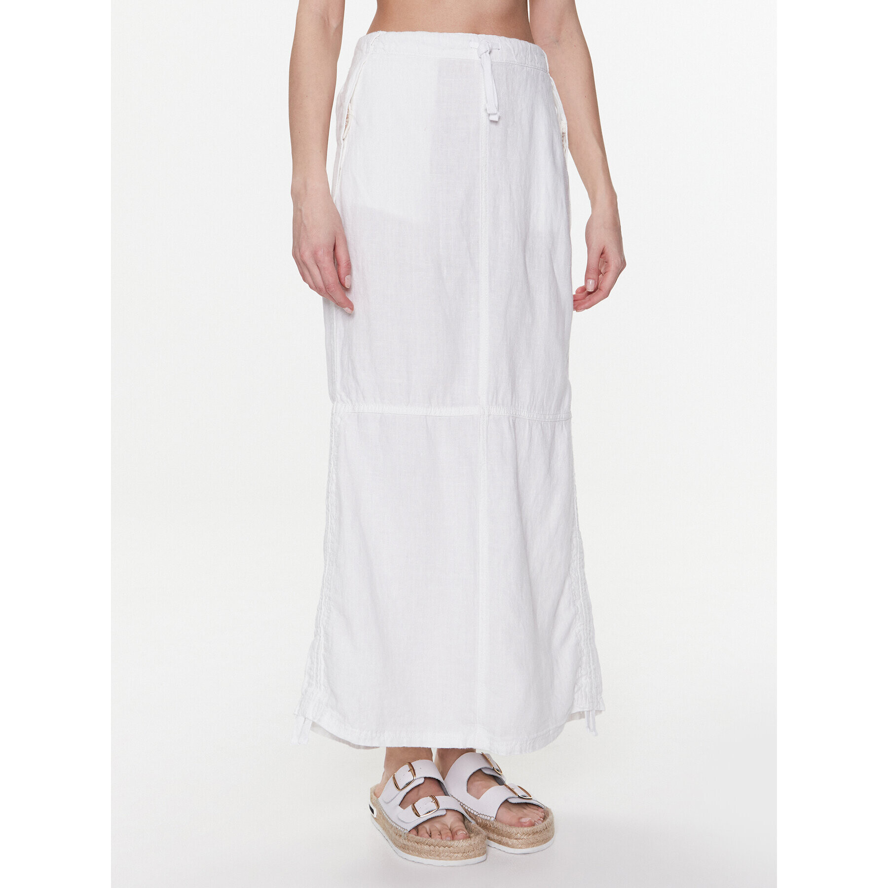 BDG Urban Outfitters Maxi sukňa BDG BAGGY LINEN SKIRT 76472083 Biela - Pepit.sk