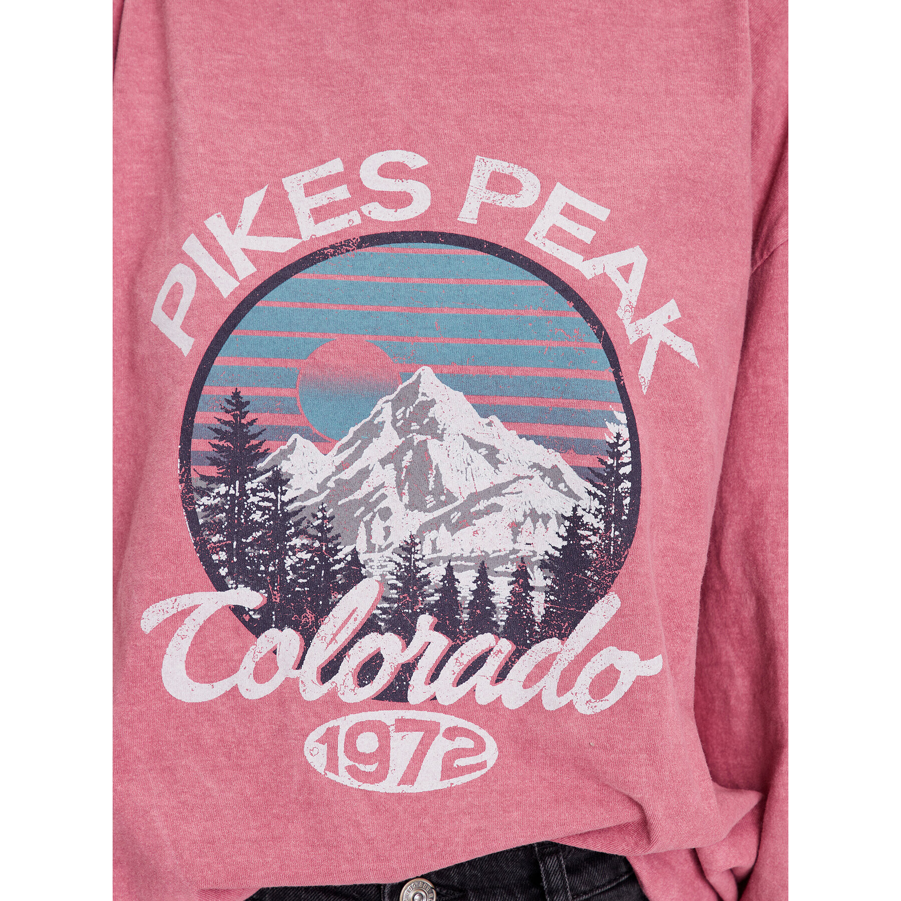 BDG Urban Outfitters Mikina BDG PIKES PEAKS SKATE LS 76471234 Ružová Oversize - Pepit.sk