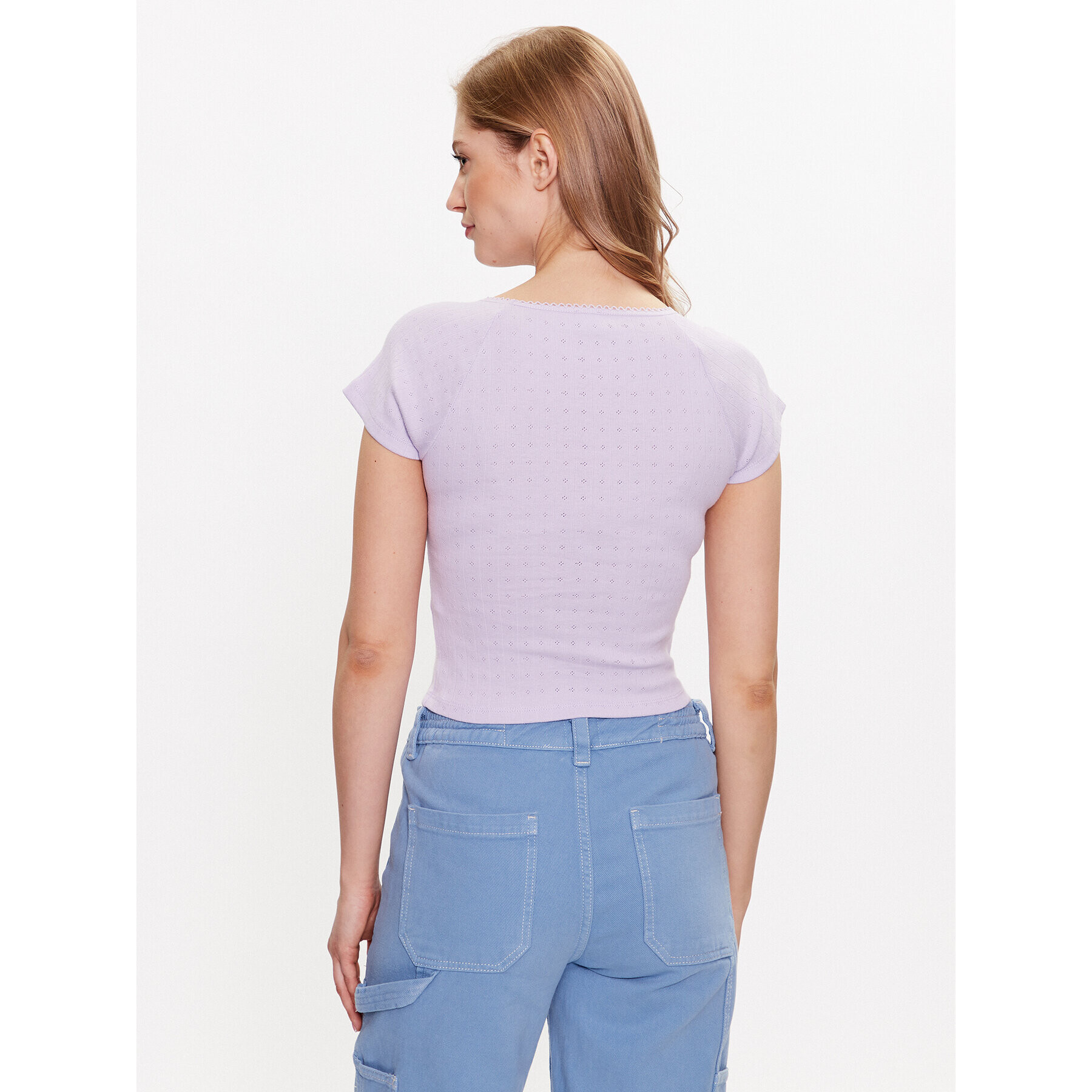 BDG Urban Outfitters Top BDG AIMEE POINTELLE TOP 76468321 Fialová Slim Fit - Pepit.sk