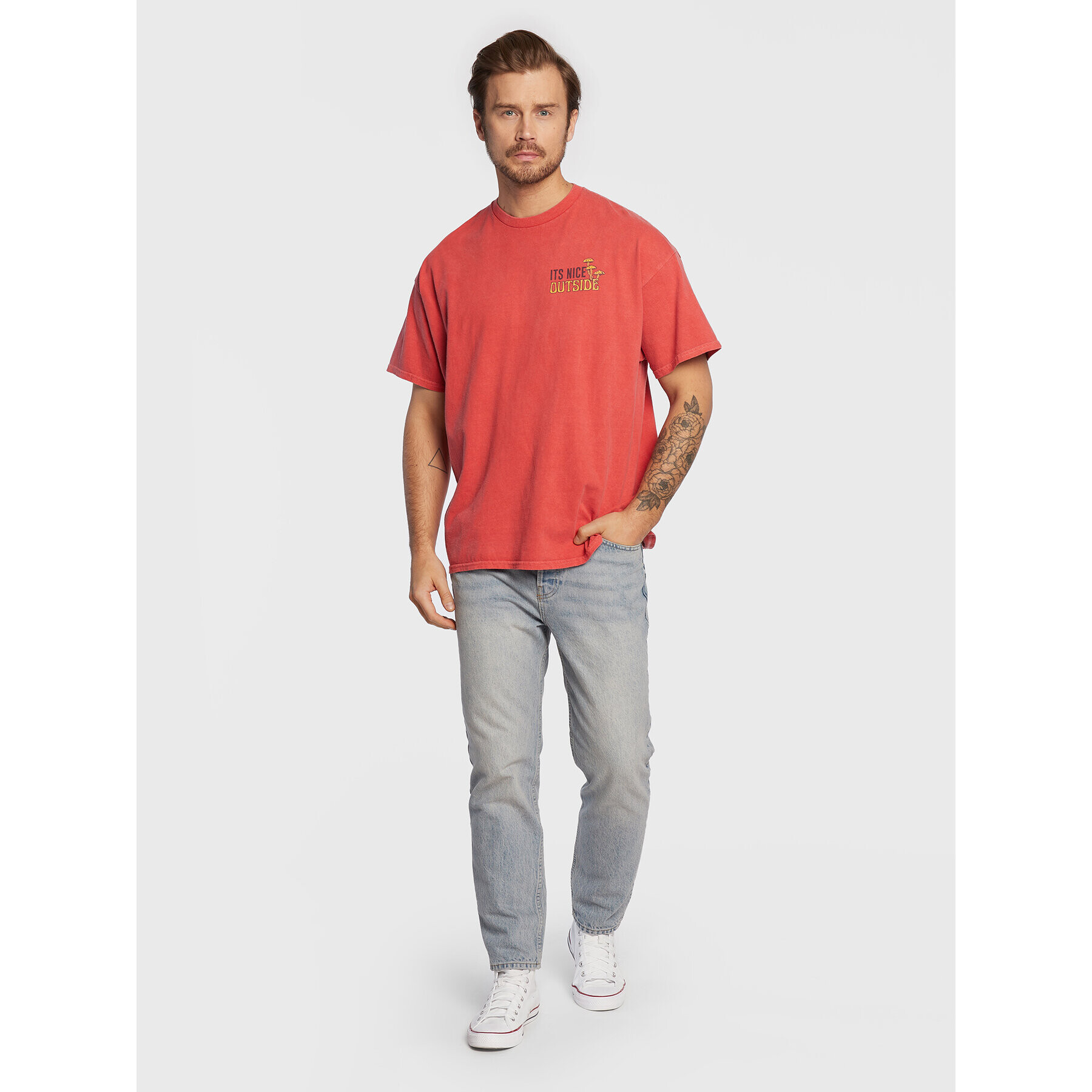 BDG Urban Outfitters Tričko 75326470 Červená Regular Fit - Pepit.sk