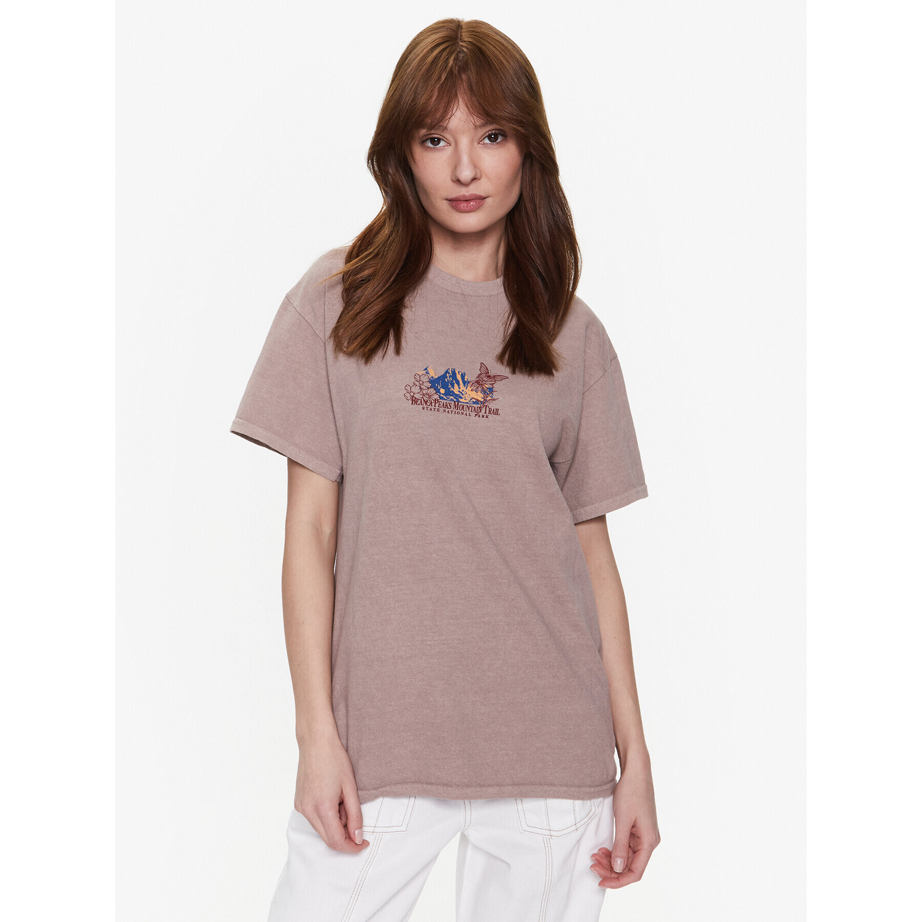 BDG Urban Outfitters Tričko BDG BLANKA PEAKS BF T 76471135 Béžová Oversize - Pepit.sk