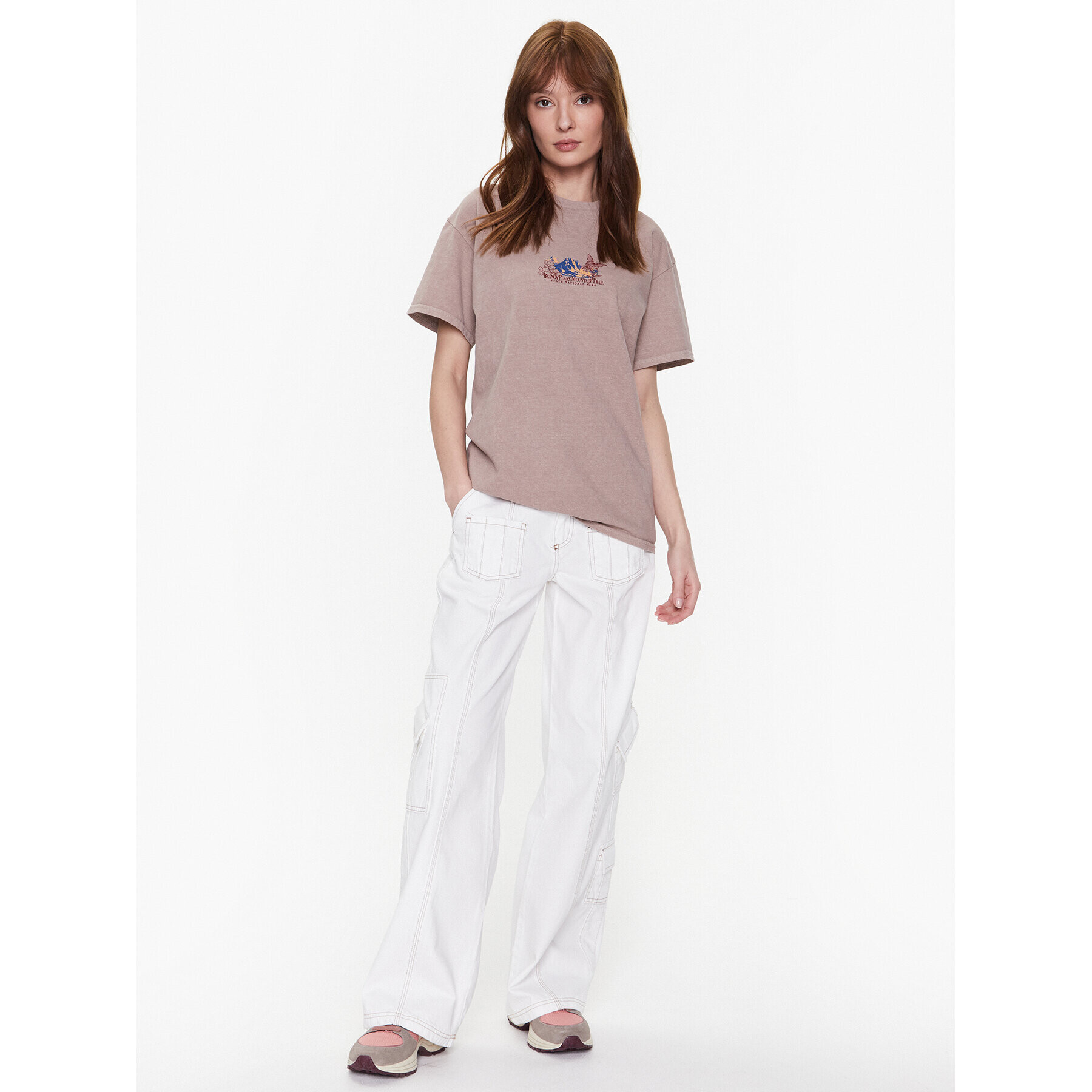 BDG Urban Outfitters Tričko BDG BLANKA PEAKS BF T 76471135 Béžová Oversize - Pepit.sk