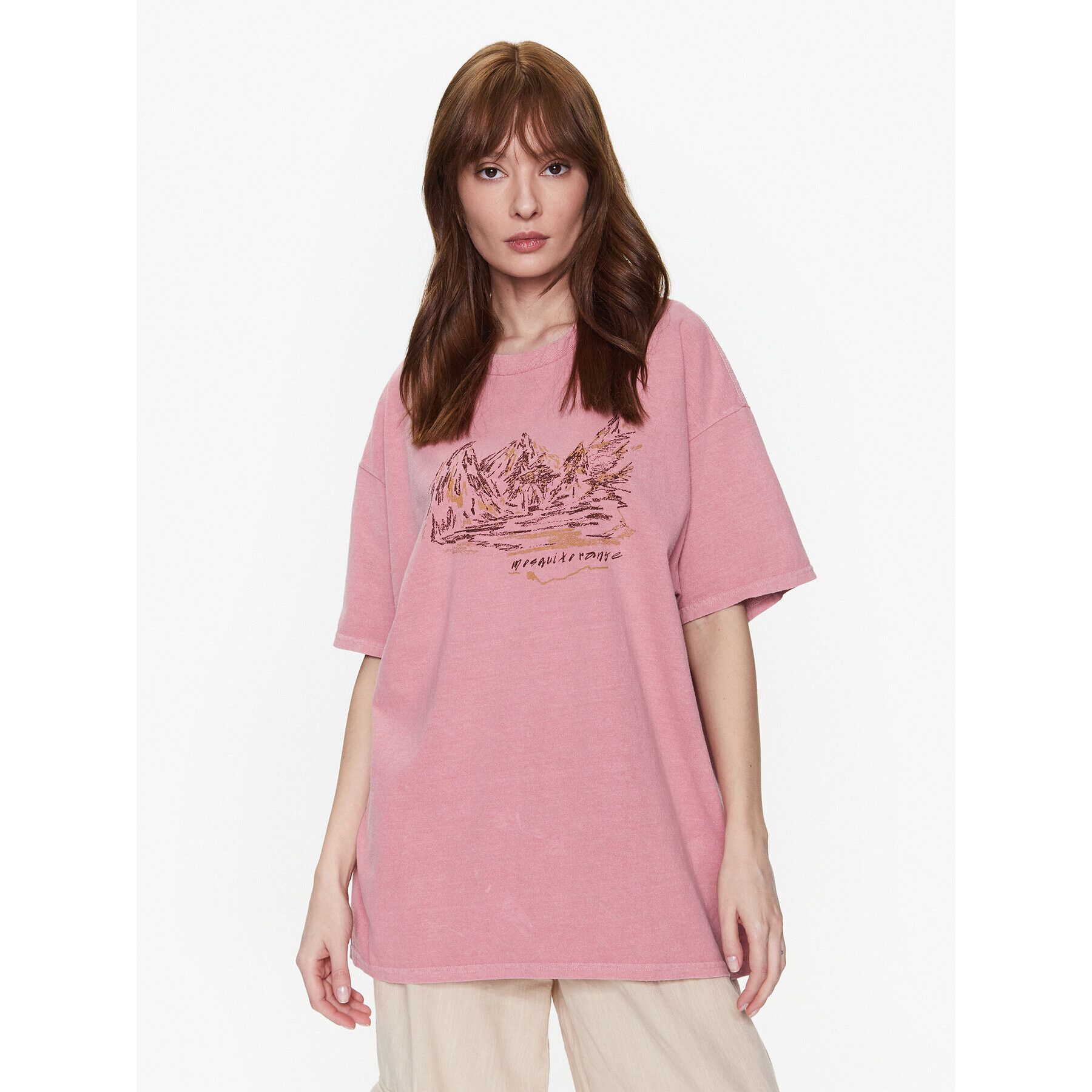 BDG Urban Outfitters Tričko BDG MOSQUITO RANGE DAD T 76471770 Ružová Oversize - Pepit.sk