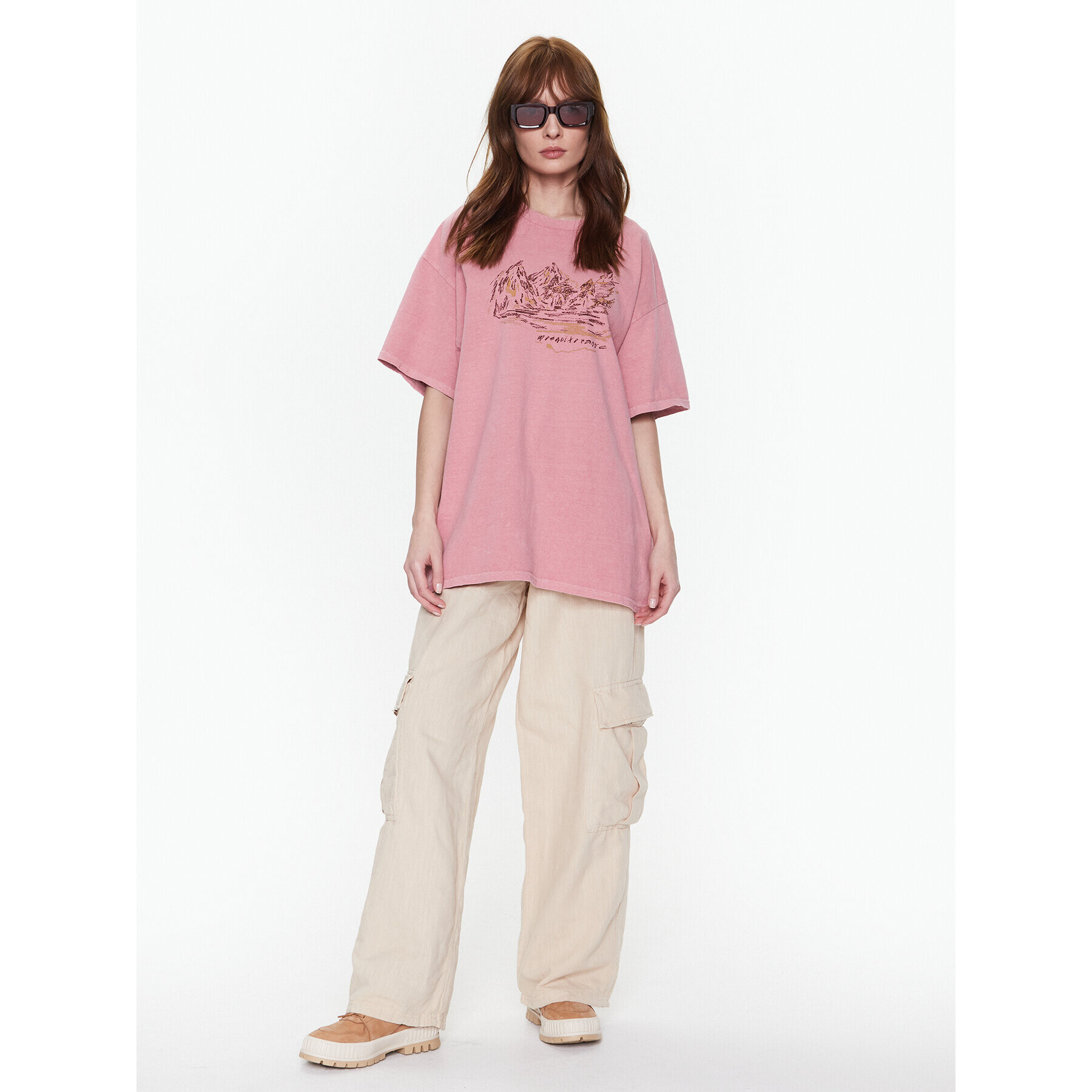 BDG Urban Outfitters Tričko BDG MOSQUITO RANGE DAD T 76471770 Ružová Oversize - Pepit.sk