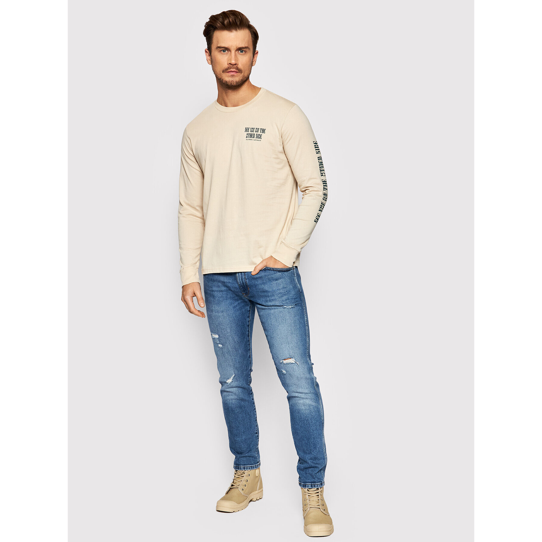 Billabong S dlhými rukávmi WRANGLER Westward Z1LS05 BIF1 Béžová Premium Fit - Pepit.sk