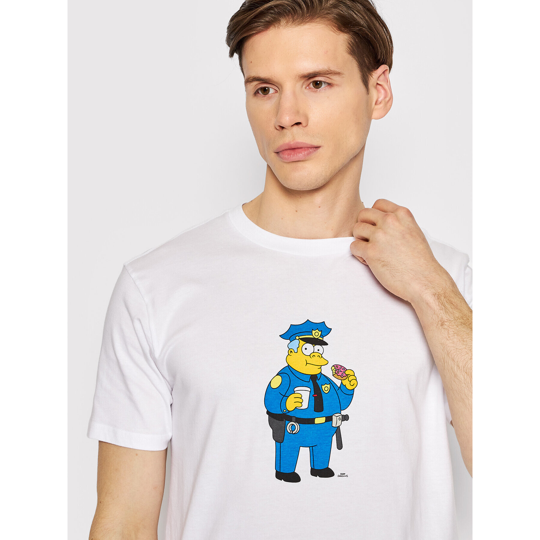 Billabong Tričko SIMPSONS Wiggum Donut C1SS88 BIP2 Biela Regular Fit - Pepit.sk