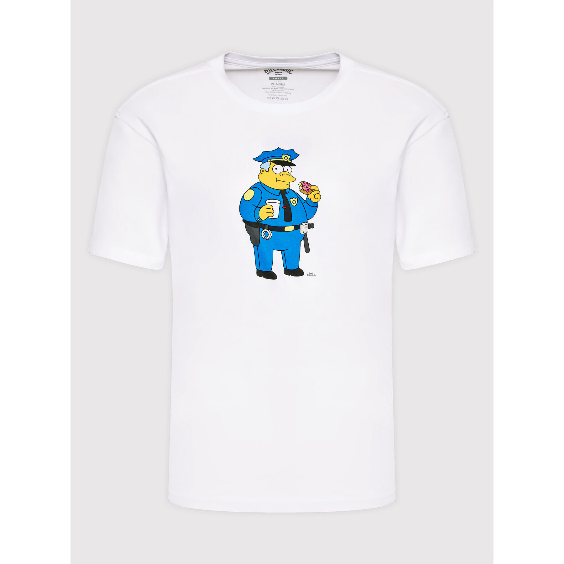 Billabong Tričko SIMPSONS Wiggum Donut C1SS88 BIP2 Biela Regular Fit - Pepit.sk