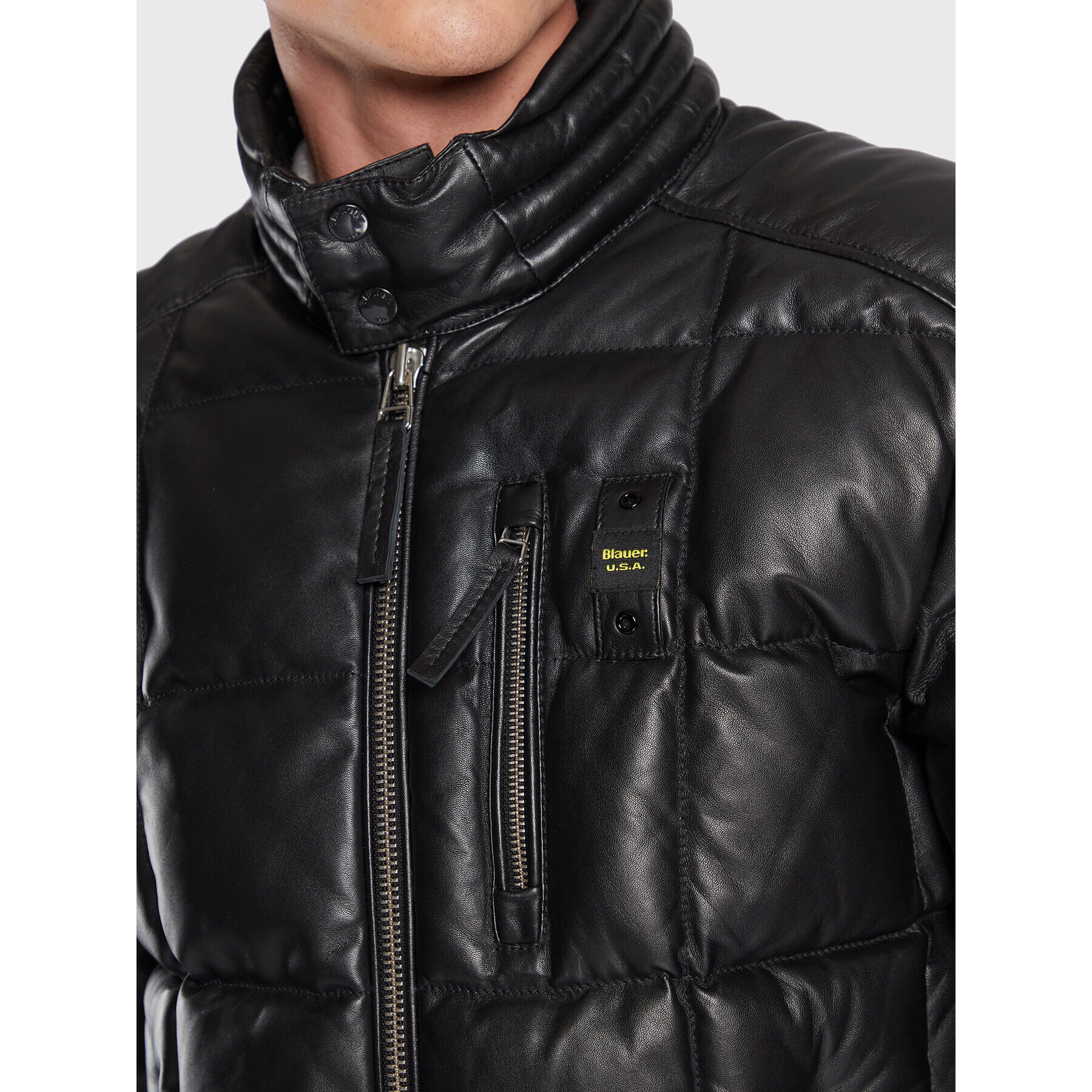 Blauer Kožená bunda BLUL01099 006381 Čierna Regular Fit - Pepit.sk