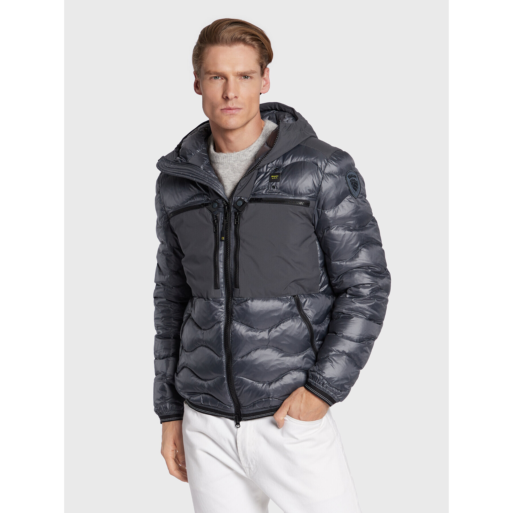 Blauer Vatovaná bunda BLUC03013 006355 Sivá Regular Fit - Pepit.sk