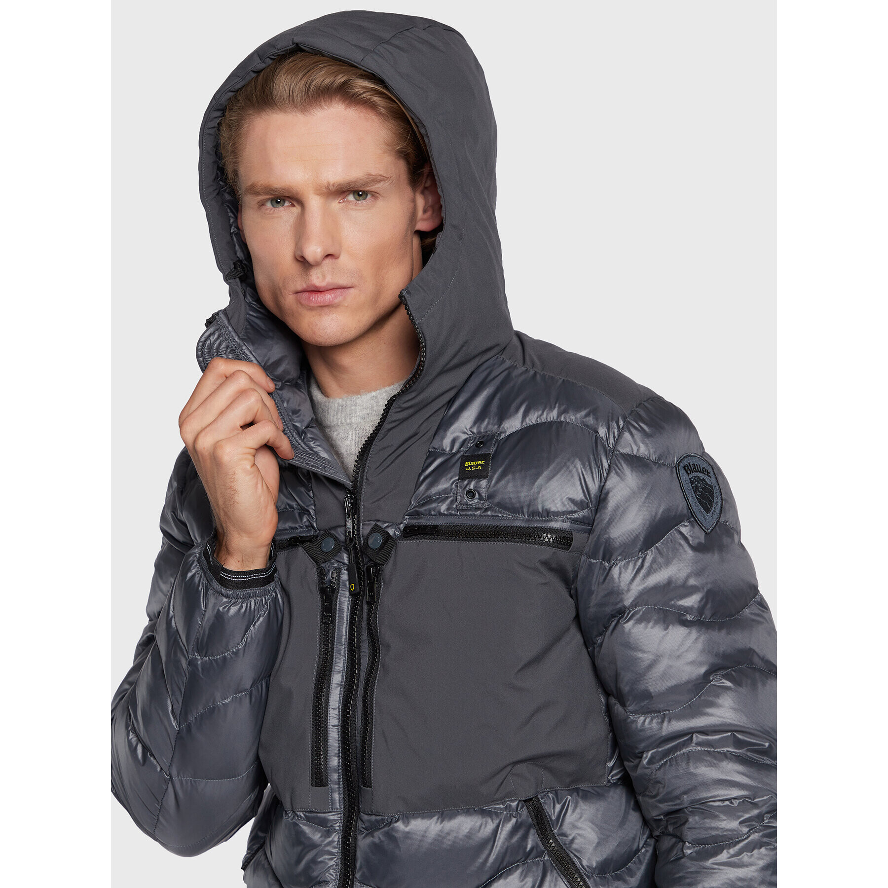 Blauer Vatovaná bunda BLUC03013 006355 Sivá Regular Fit - Pepit.sk