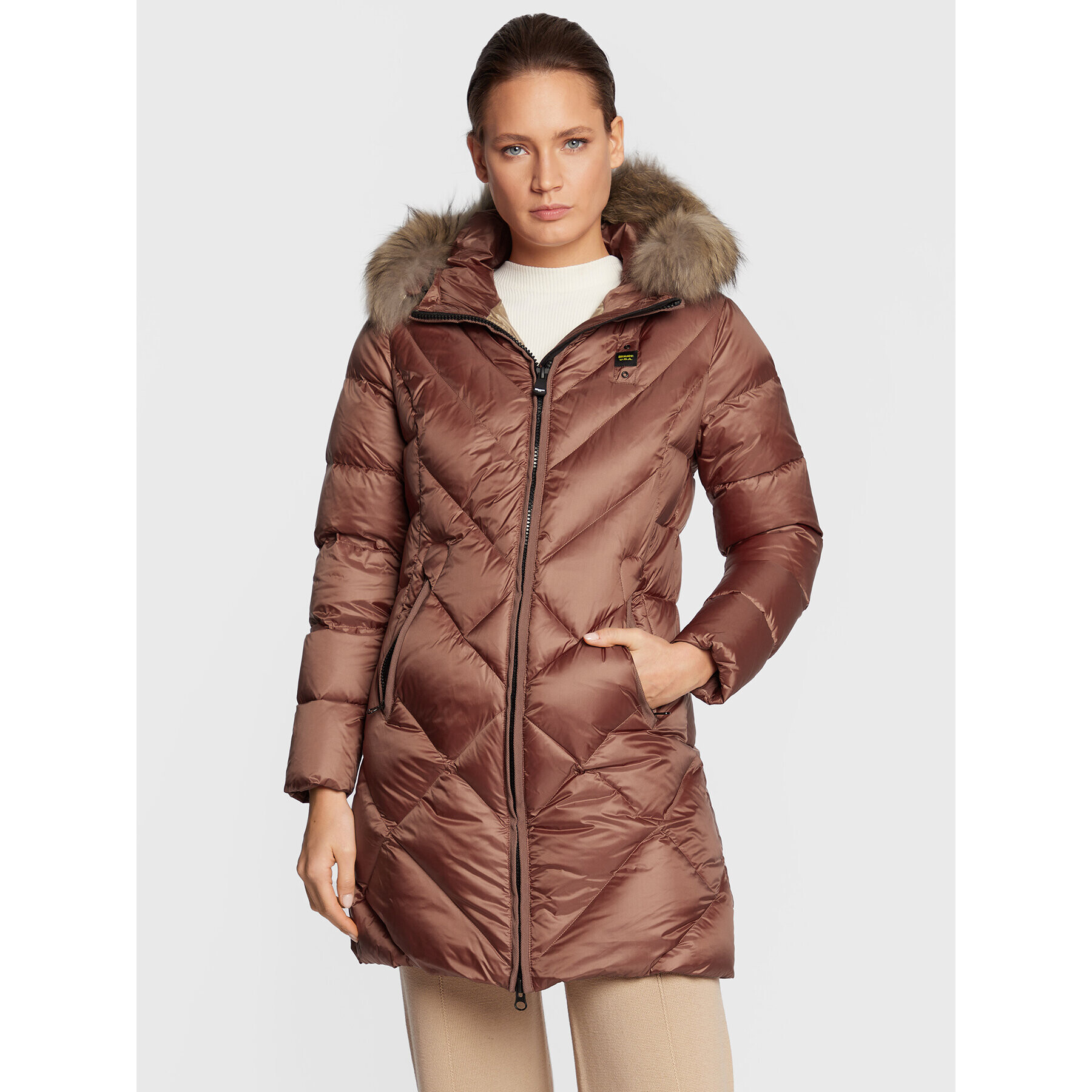 Blauer Vatovaná bunda Brandy BLDK03215 006047 Hnedá Regular Fit - Pepit.sk