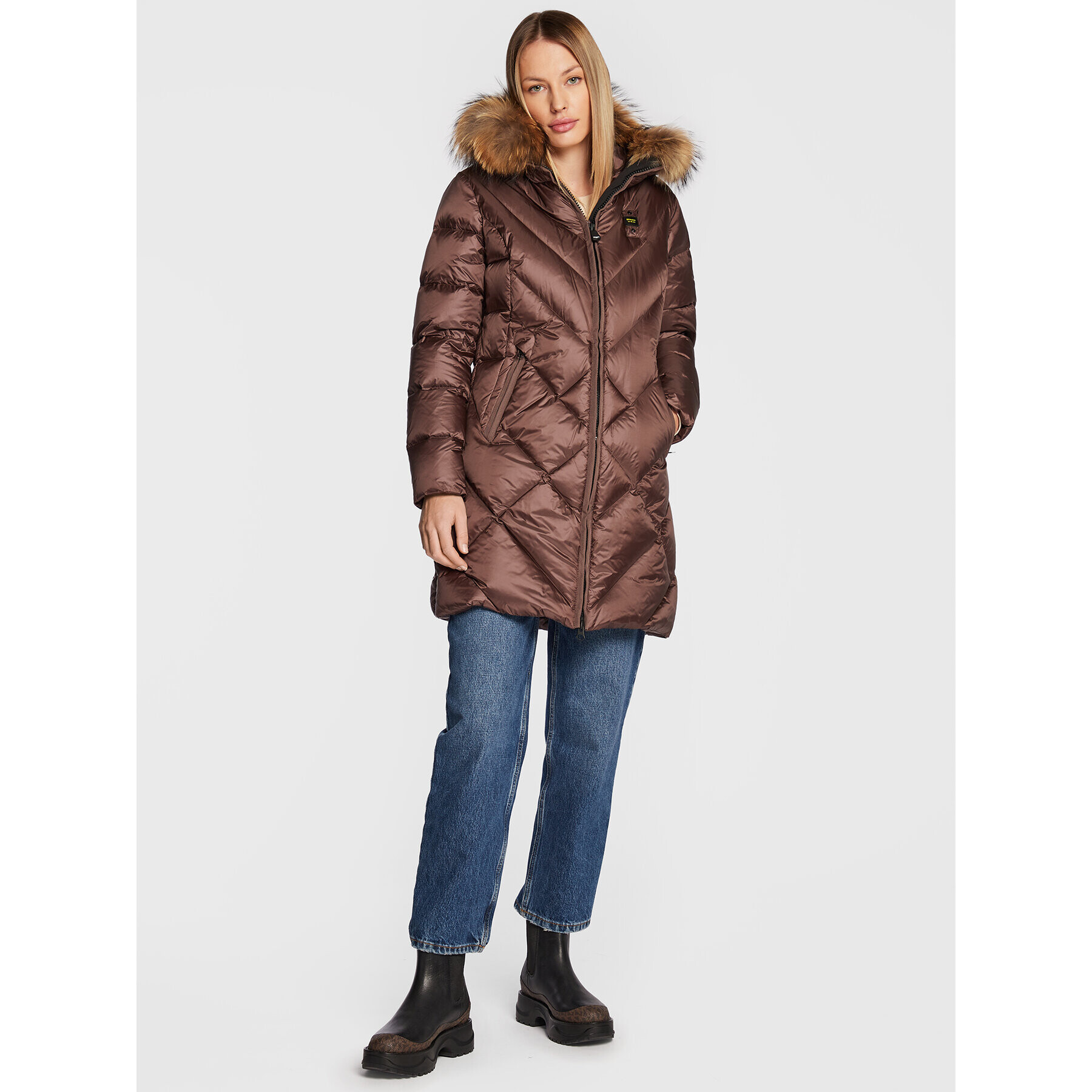 Blauer Vatovaná bunda Brandy BLDK03215 006047 Hnedá Regular Fit - Pepit.sk