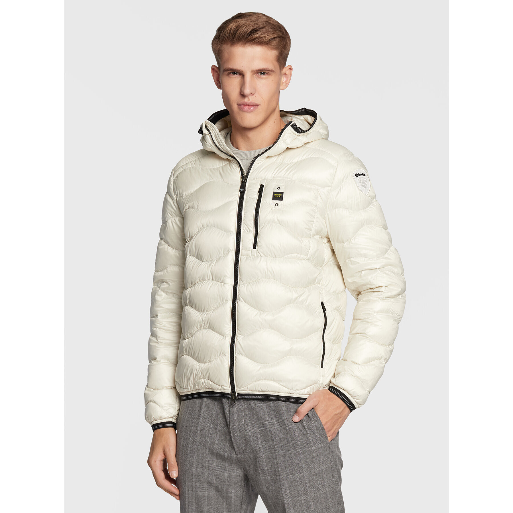 Blauer Vatovaná bunda Terence Wave BLUC03014 006355 Béžová Regular Fit - Pepit.sk