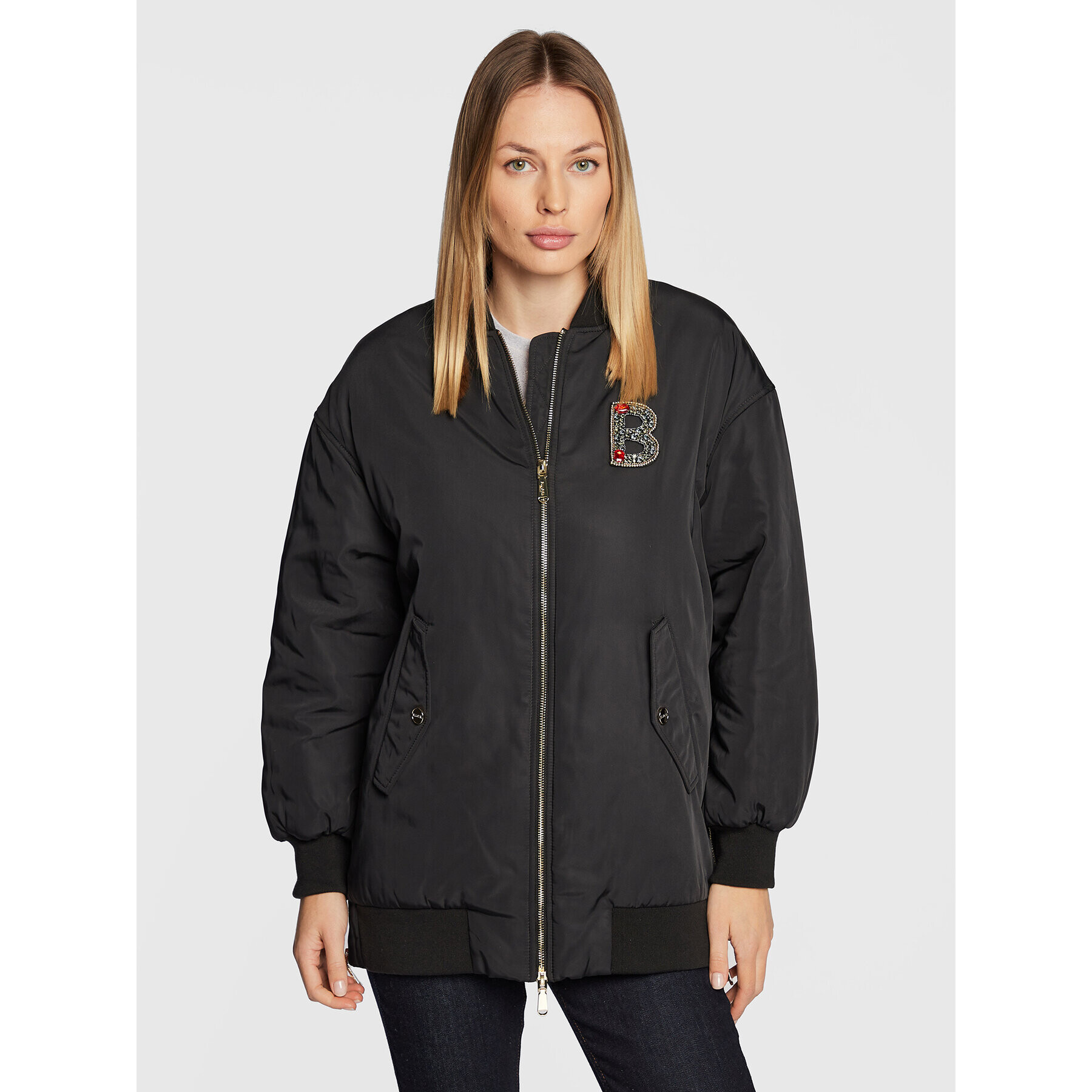 Blugirl Blumarine Bundy bomber RF2155-T3186 Čierna Regular Fit - Pepit.sk