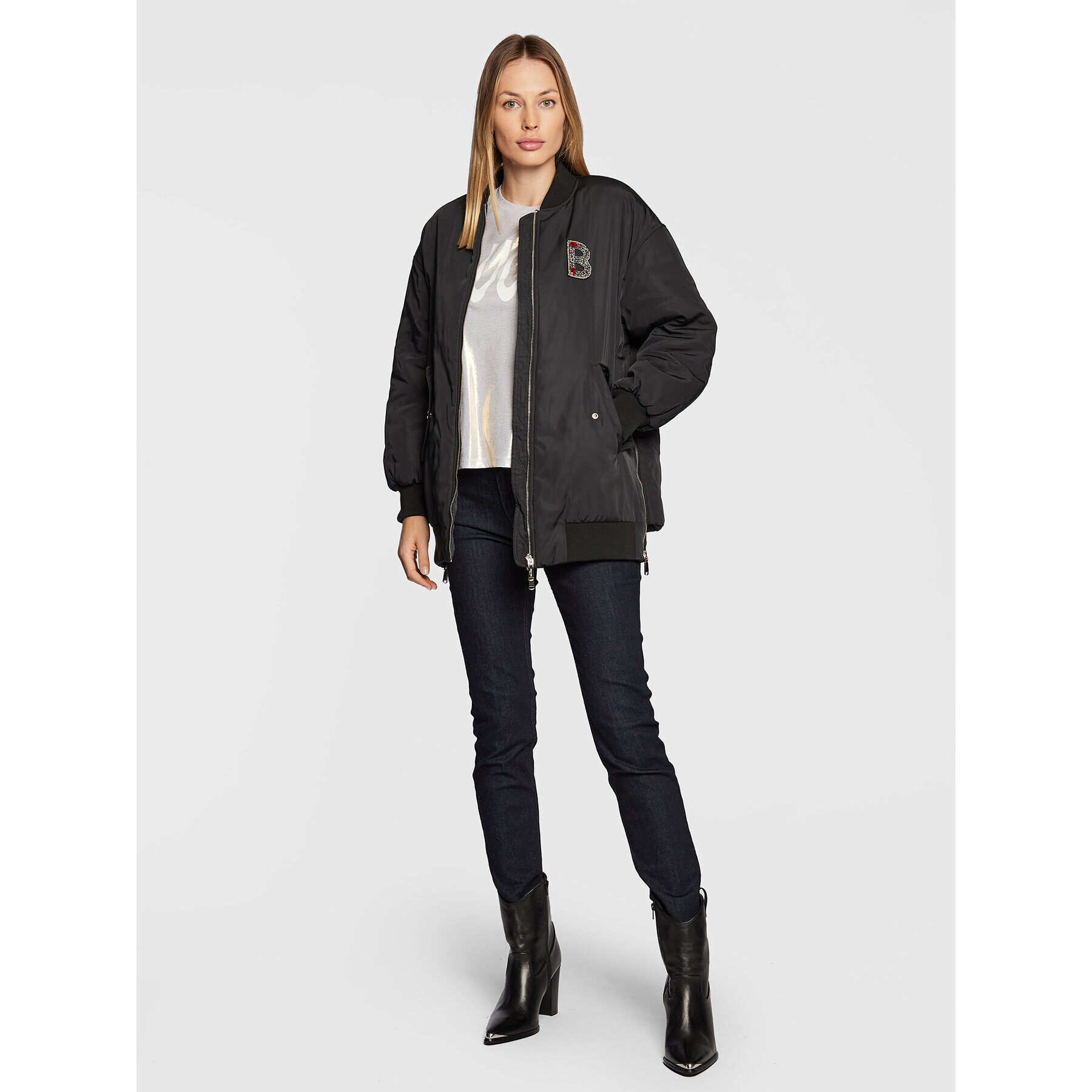 Blugirl Blumarine Bundy bomber RF2155-T3186 Čierna Regular Fit - Pepit.sk