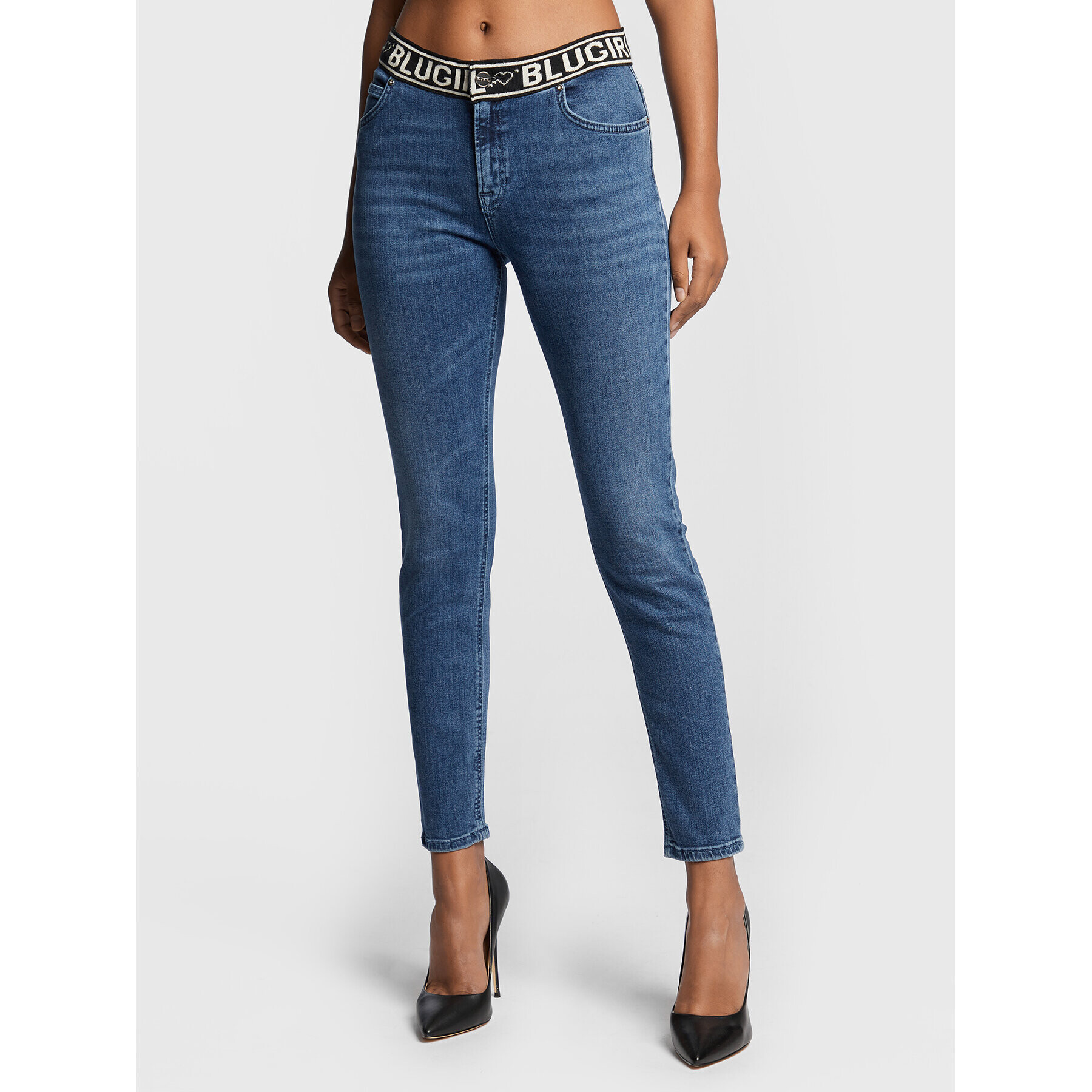 Blugirl Blumarine Džínsy RF2092-D4418 Modrá Skinny Fit - Pepit.sk