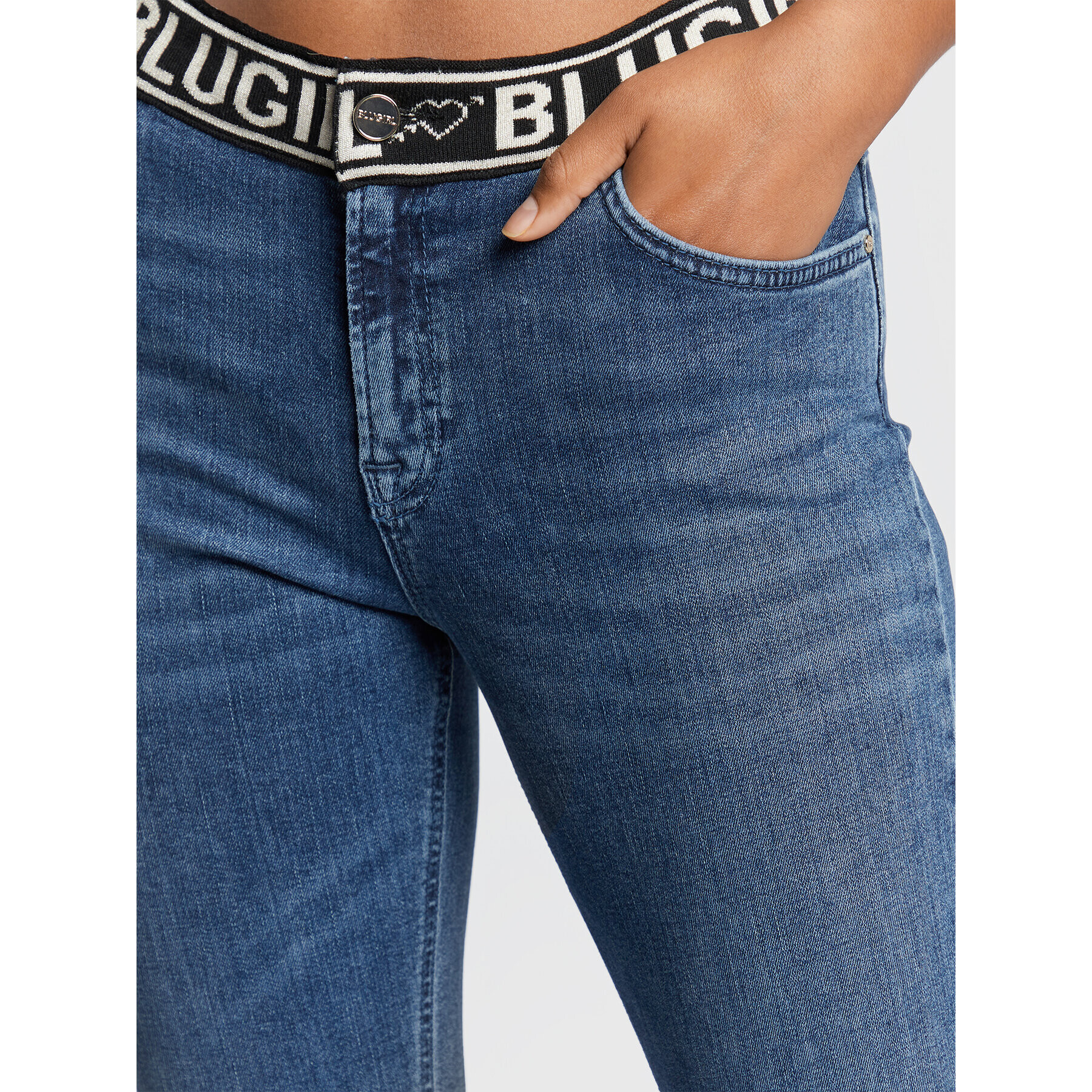 Blugirl Blumarine Džínsy RF2092-D4418 Modrá Skinny Fit - Pepit.sk